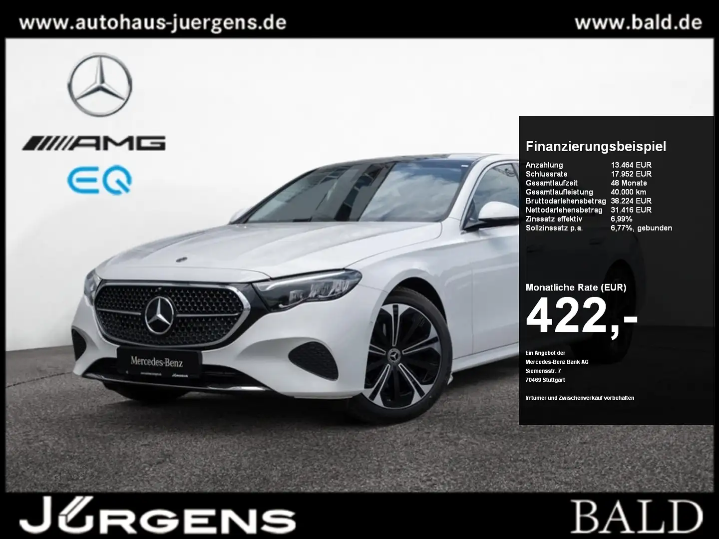 Mercedes-Benz E 220 d Avantgarde/LED/Cam/Pano/Totw/Distr/19'' Blanc - 1