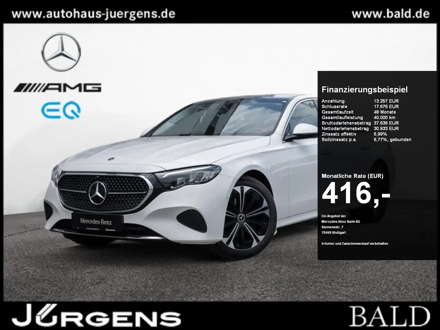 Mercedes-Benz E 220 d Avantgarde/LED/Cam/Pano/Totw/Distr/19'' White - 1