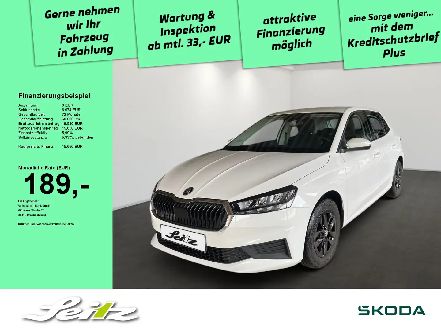 Skoda Fabia 1.0 TSI Ambition *LED*SITZH*BLUETOOTH* Weiß - 1