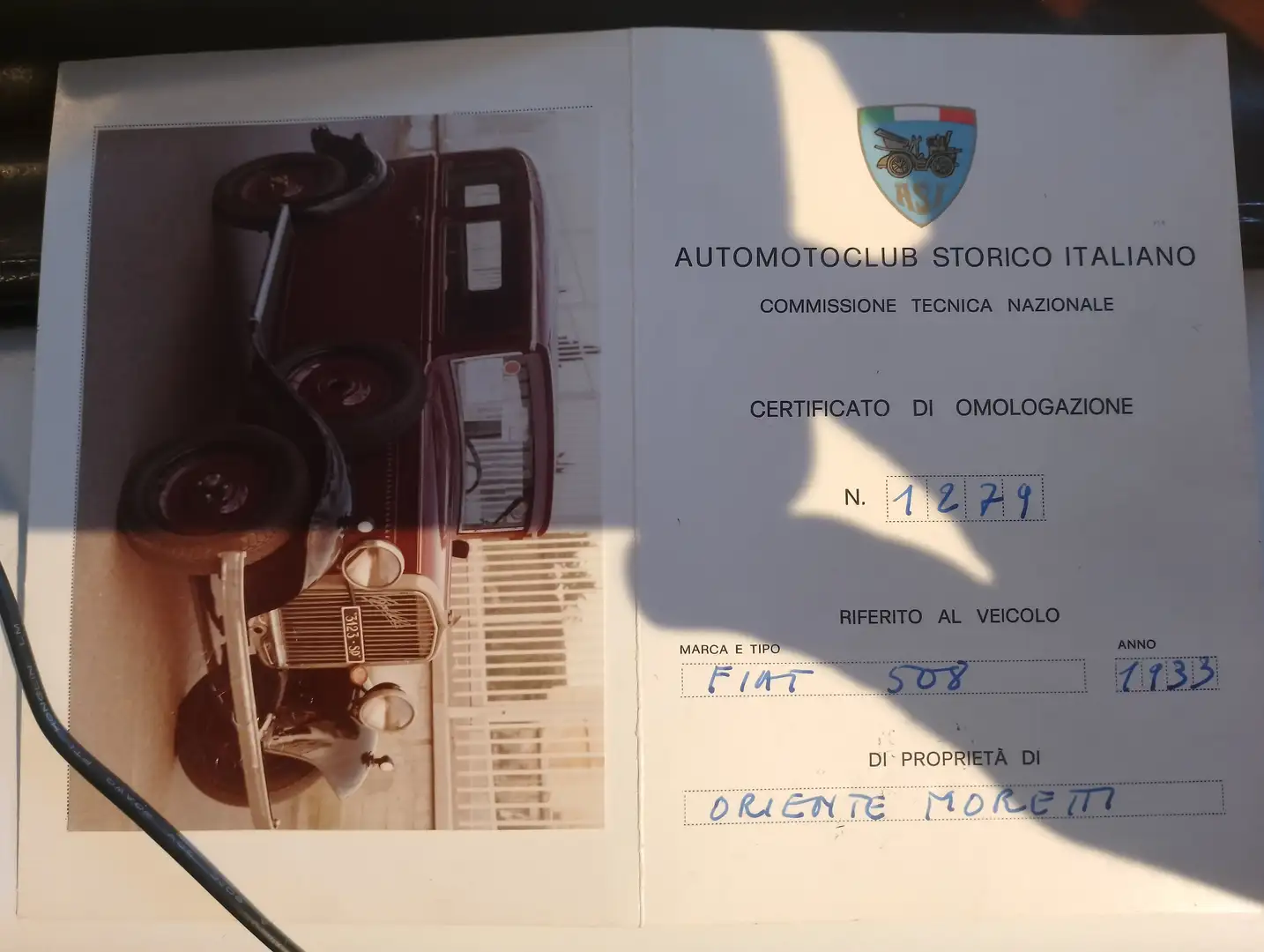 Fiat BALILLA 508 TRE MARCE targa SP 3123 - 1