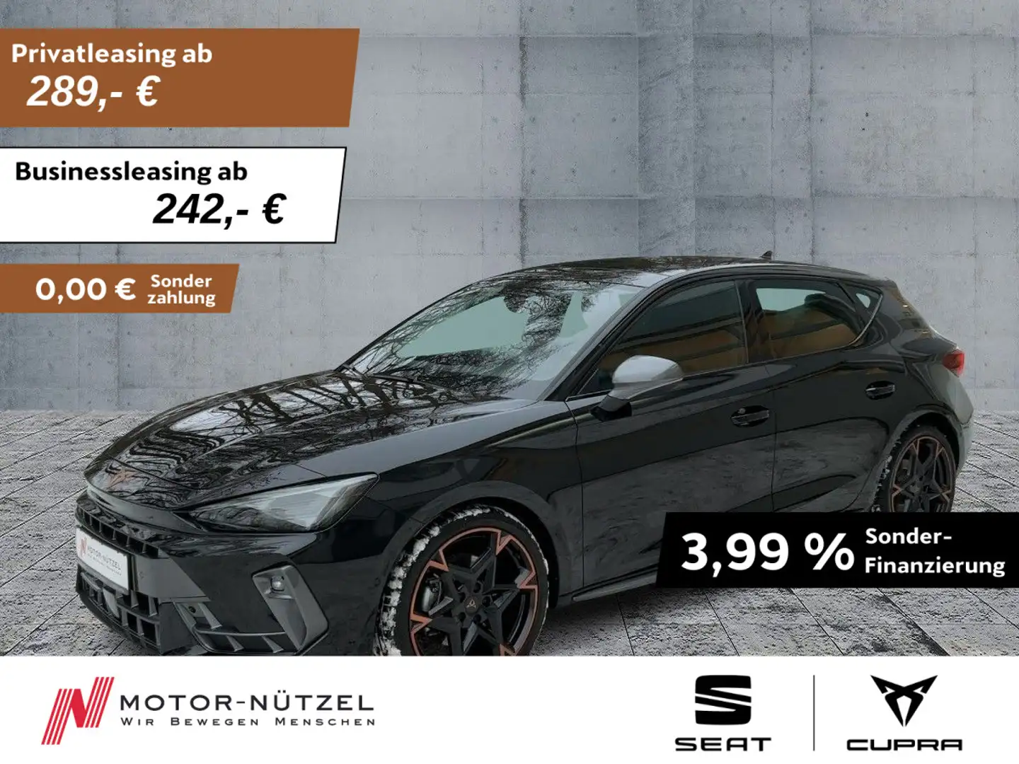 CUPRA Leon 1.5 eTSI DSG LED+NAVI+APP+ACC+SHZ+DCC+PANO Schwarz - 1