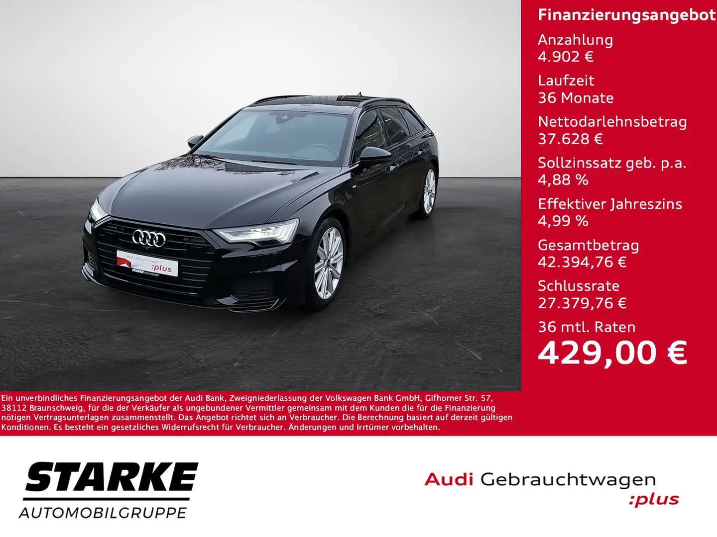 Audi A6 Avant 55 TFSI S tronic quattro Sport S-line Mat... Schwarz - 1