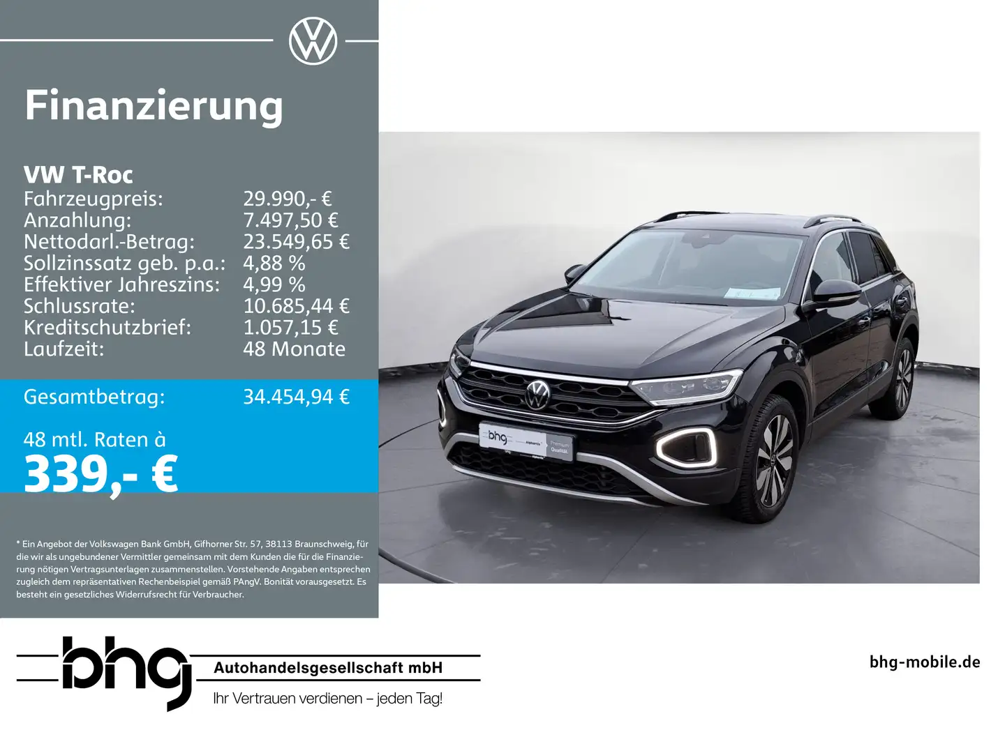 Volkswagen T-Roc 2.0 TDI SCR DSG GOAL Schwarz - 1