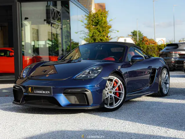 Porsche 718 Spyder 4.0 PDK / 1 OWNER / Belgian Car / Gentian Blue / Bordeaux / PASM / PTV / PDLS+ / BOSE Surround Sound / Park Assist