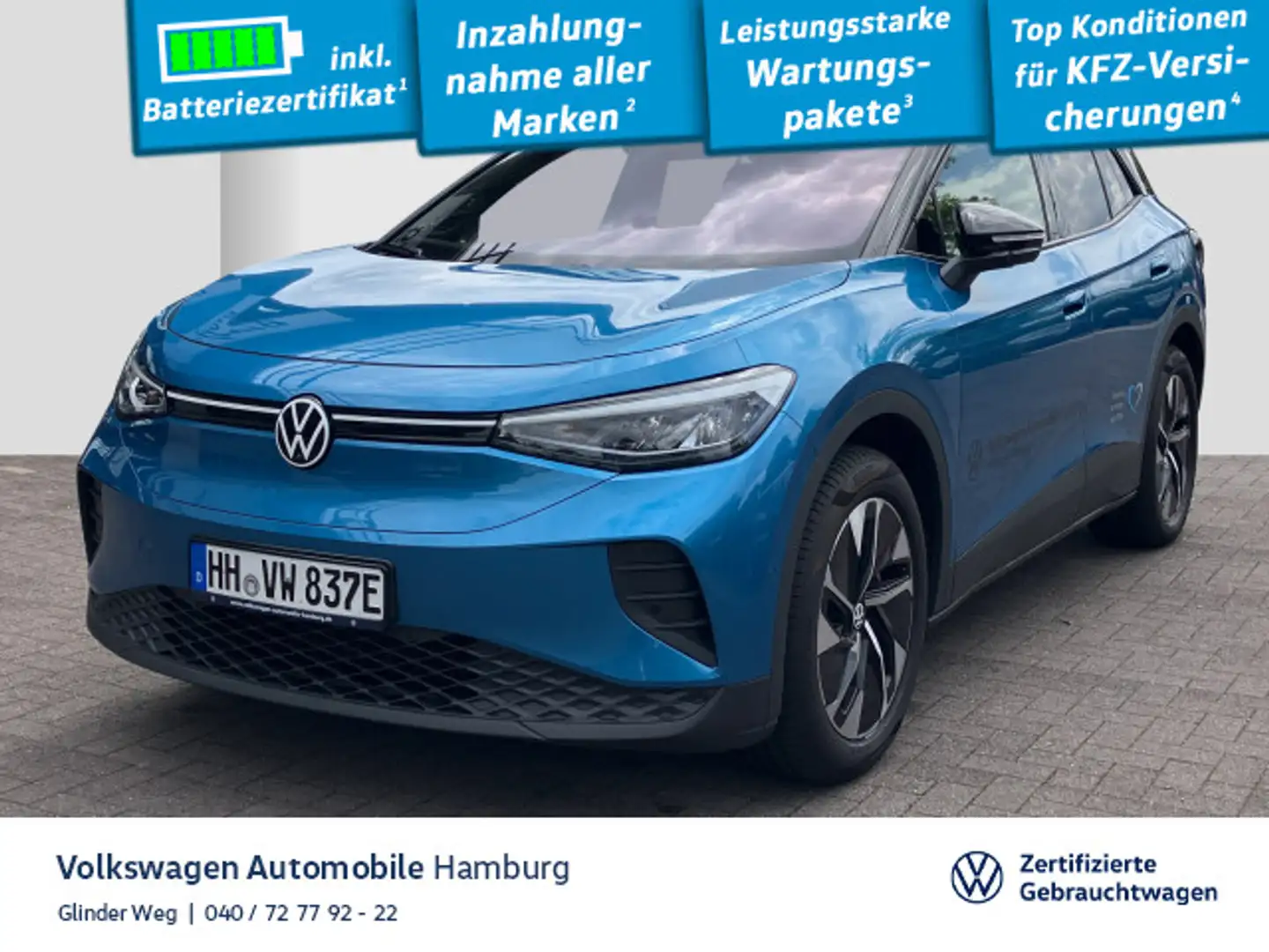 Volkswagen ID.4 Pro Goal DSG AHK Parkassistent AppConnect Bleu - 1