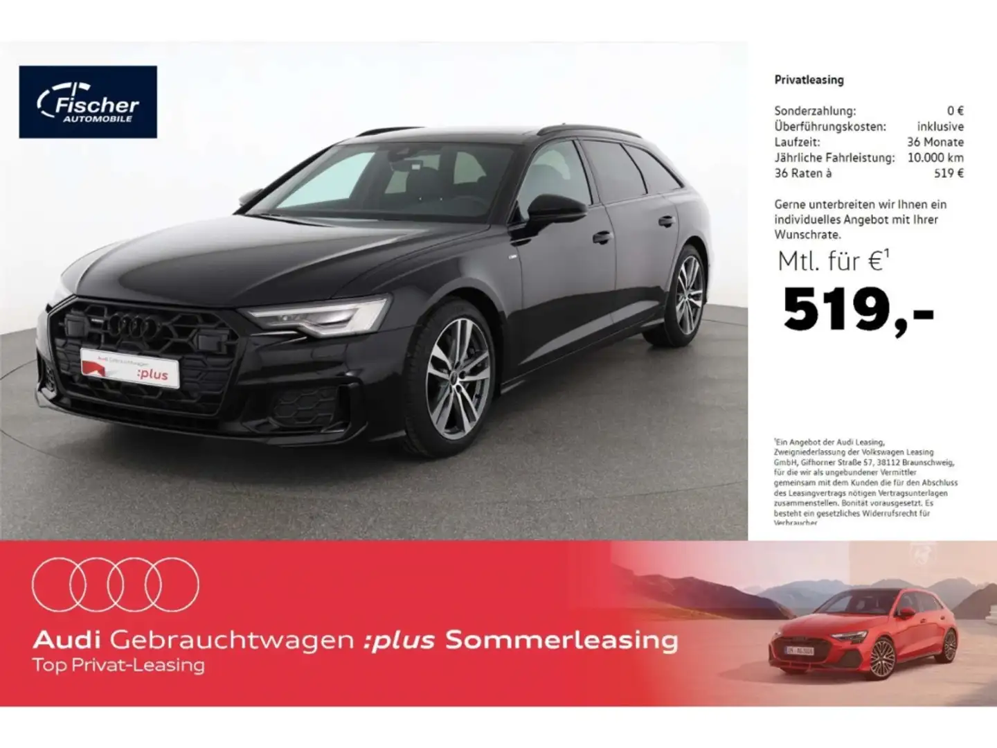 Audi A6 Avant 50 TDI quattro S line AHK/Matrix/P-Dach Schwarz - 1