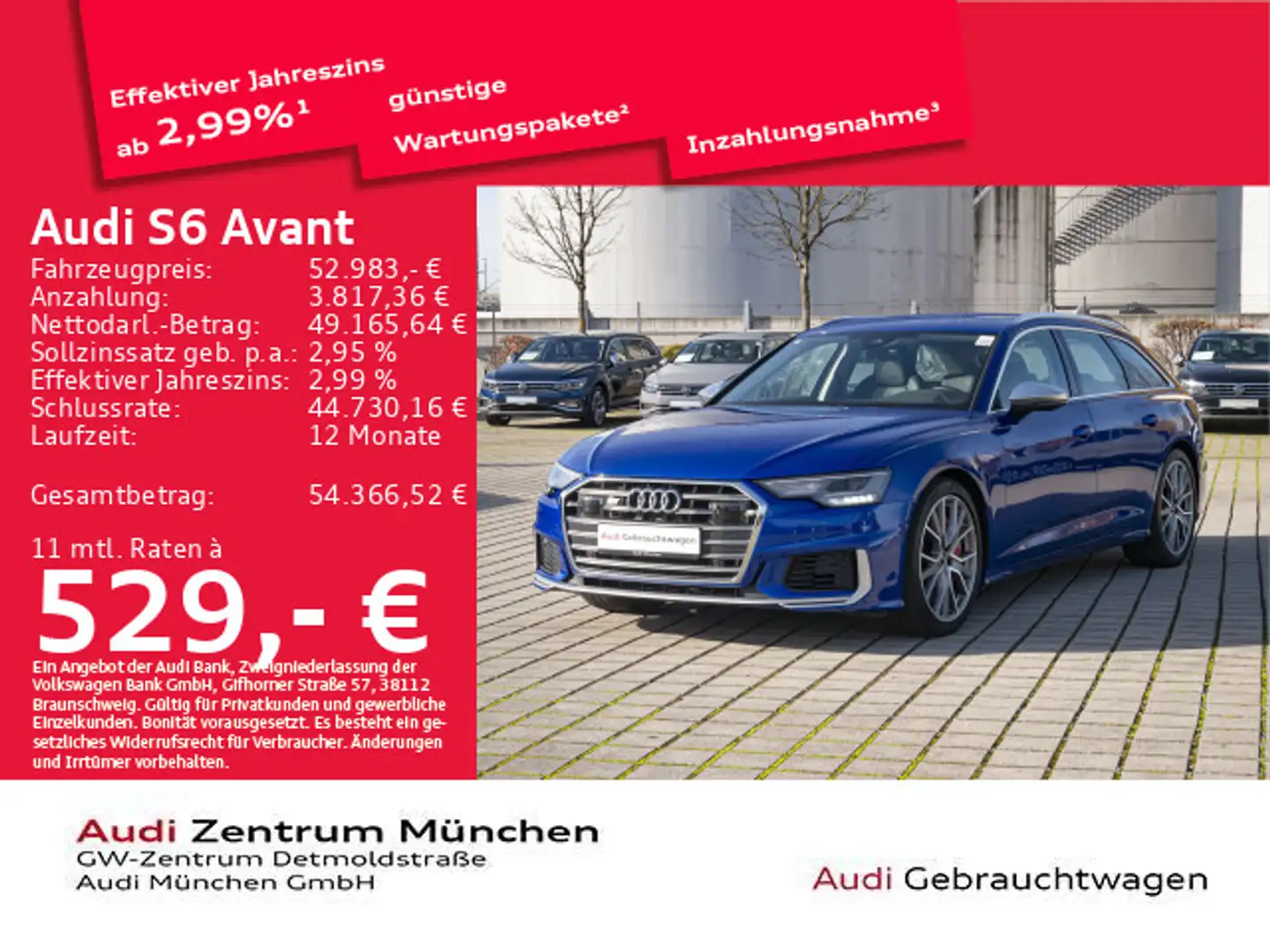 Audi S6 TDI tiptr. AHK/Kamera/ACC Blau - 1