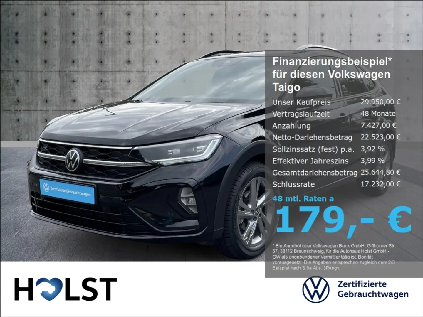 Volkswagen Taigo 1.5TSI DSG R-Line IQ.DRIVE RüFaKa ACC AHK Schwarz - 1