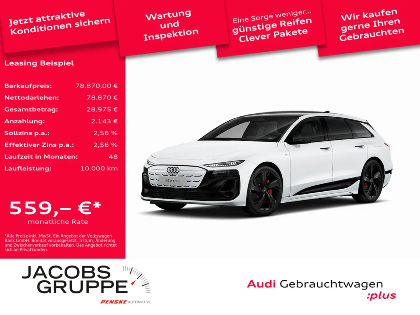 Audi A6 Avant Matrix/Pano/Luftf./B&O S line e-tron Weiß - 1