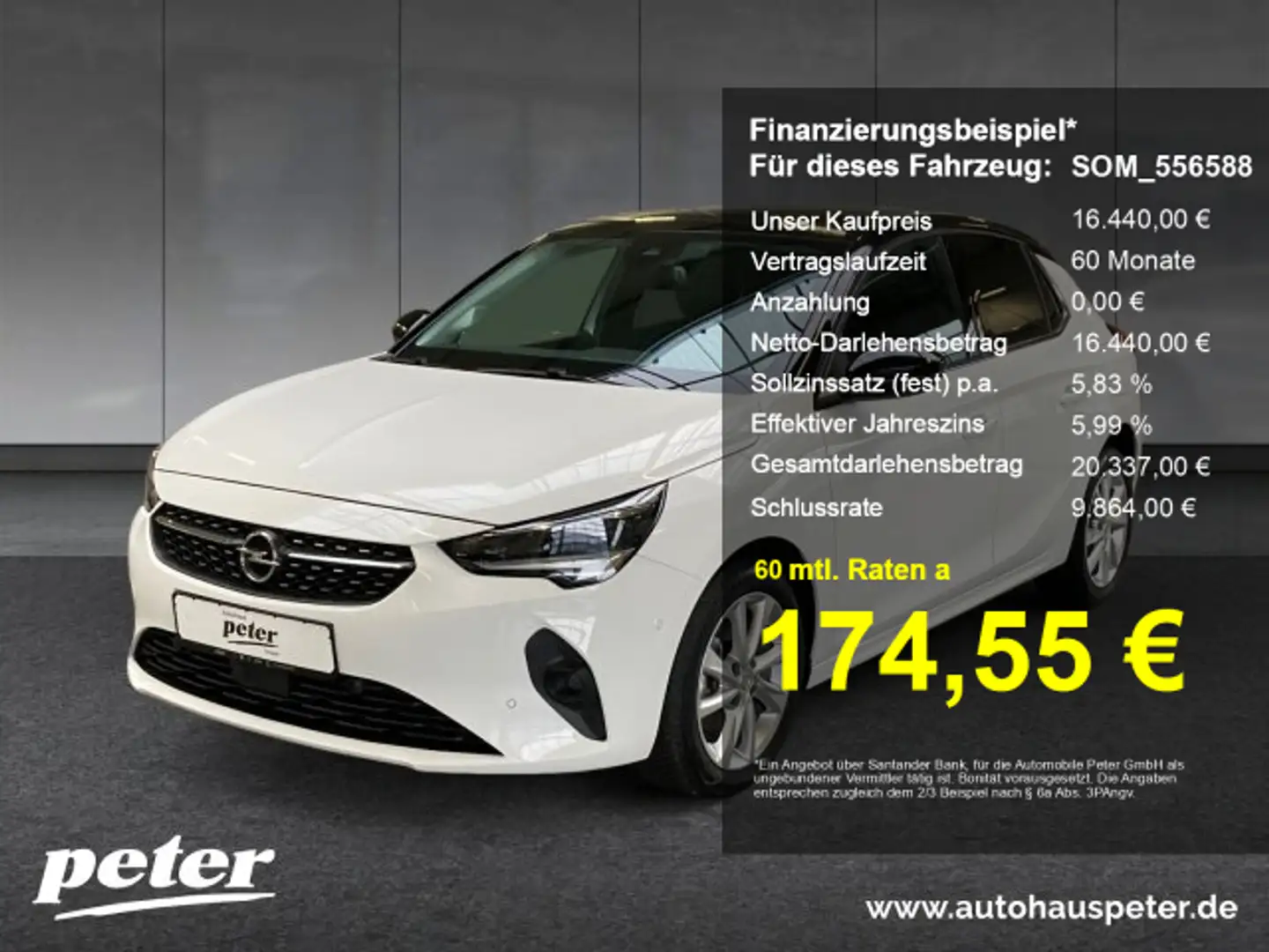 Opel Corsa Corsa F 1.2 Turbo Elegance Klimaautomatik Sitzheiz Weiß - 1