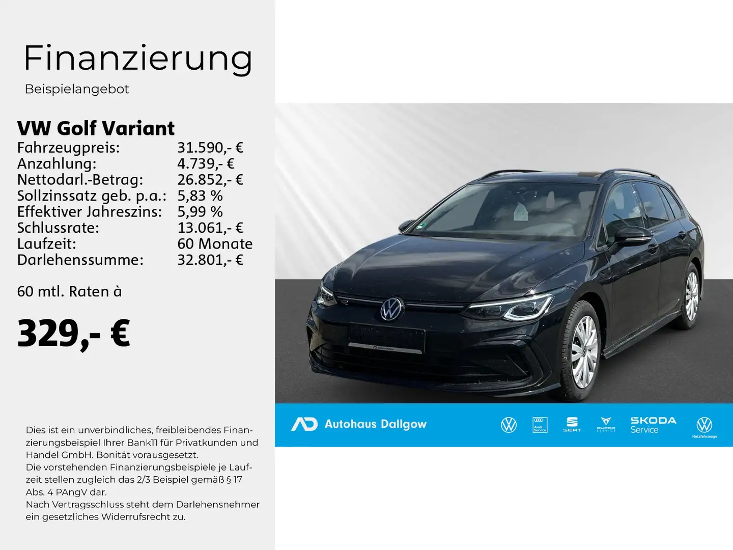 Volkswagen Golf Variant R-Line 1,5 eTSI 130PS DSG+LED+Navi+ Schwarz - 2