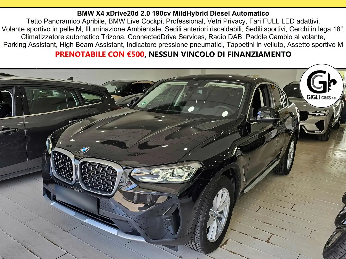 BMW X4 Xdrive 20d mhev Tetto cam Nav PDC Full LED Black - 1
