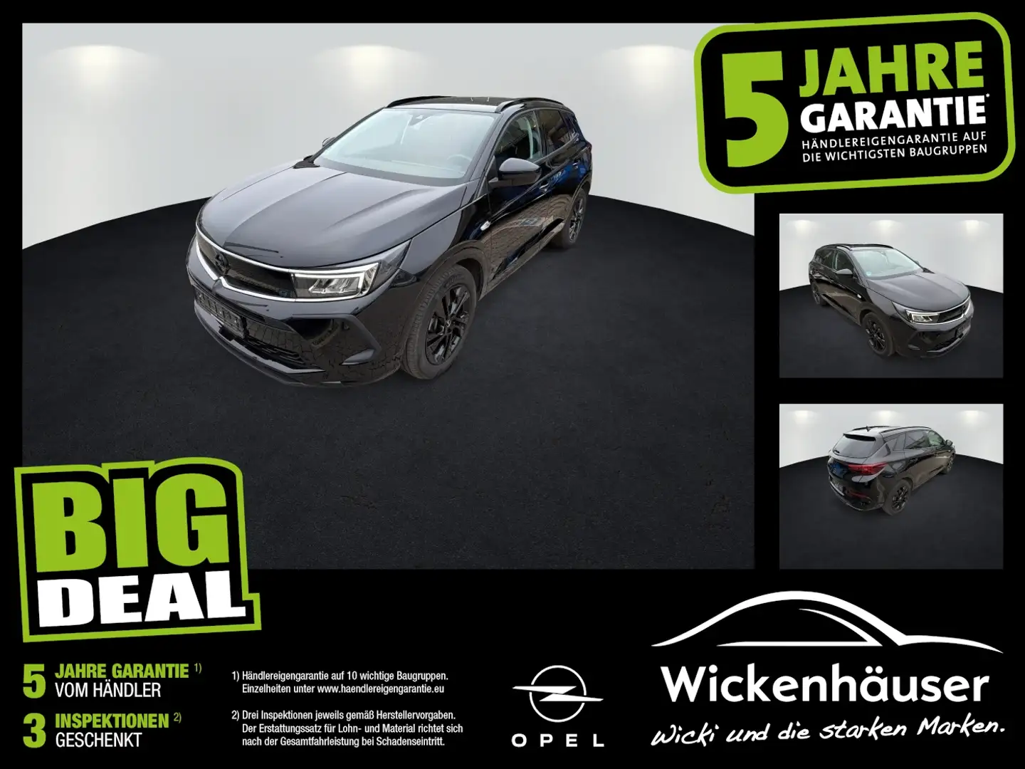 Opel Grandland 1.6 Turbo GS Line ACC+LED+Navi+SHZ+LM Schwarz - 1