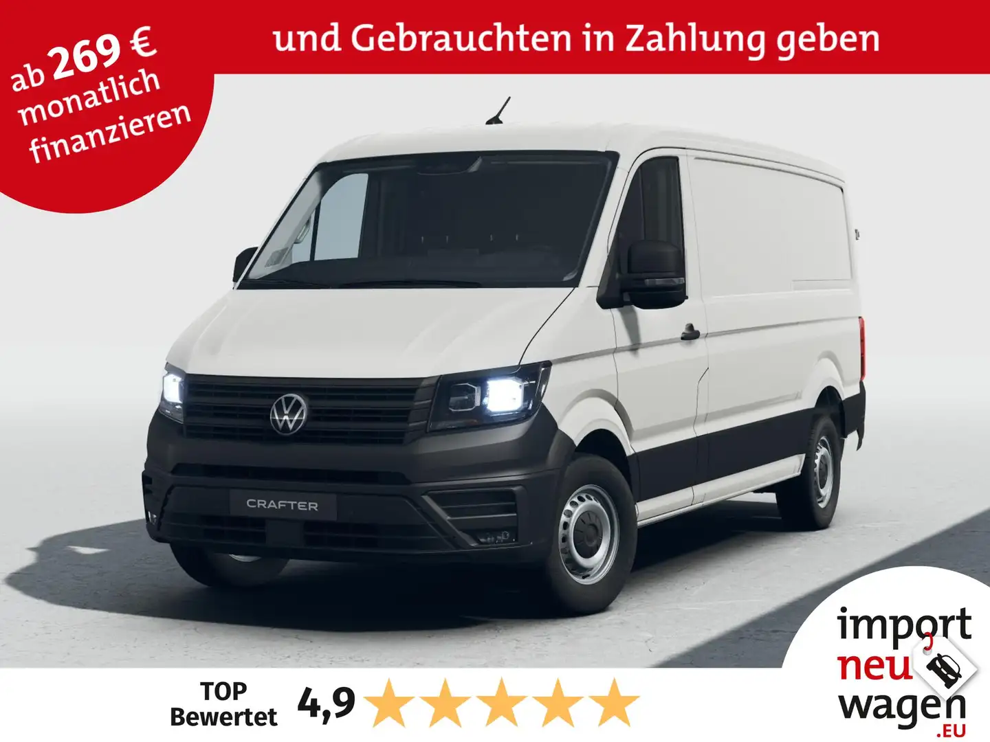 Volkswagen Crafter Kasten 30 L3H2 2.0 TDI Klima+Tempomat+App+Kamera! Bianco - 1