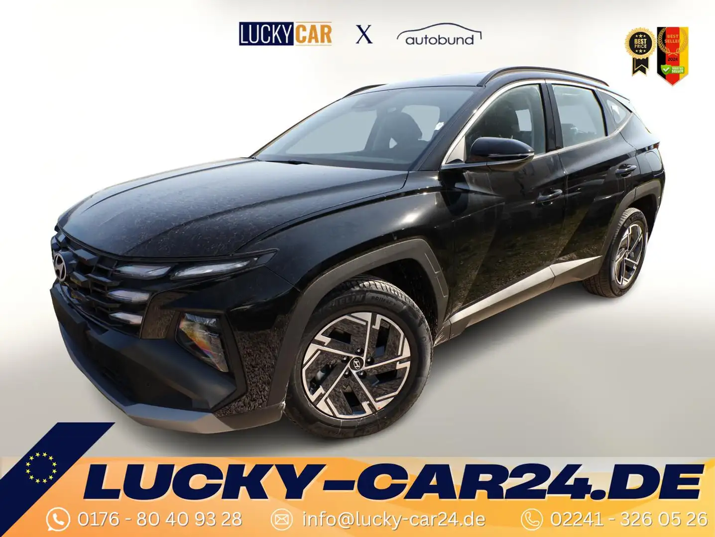Hyundai TUCSON Select CRDi 136 MHEV Keyl Kam SHZ Spurwec 100 k... Schwarz - 1