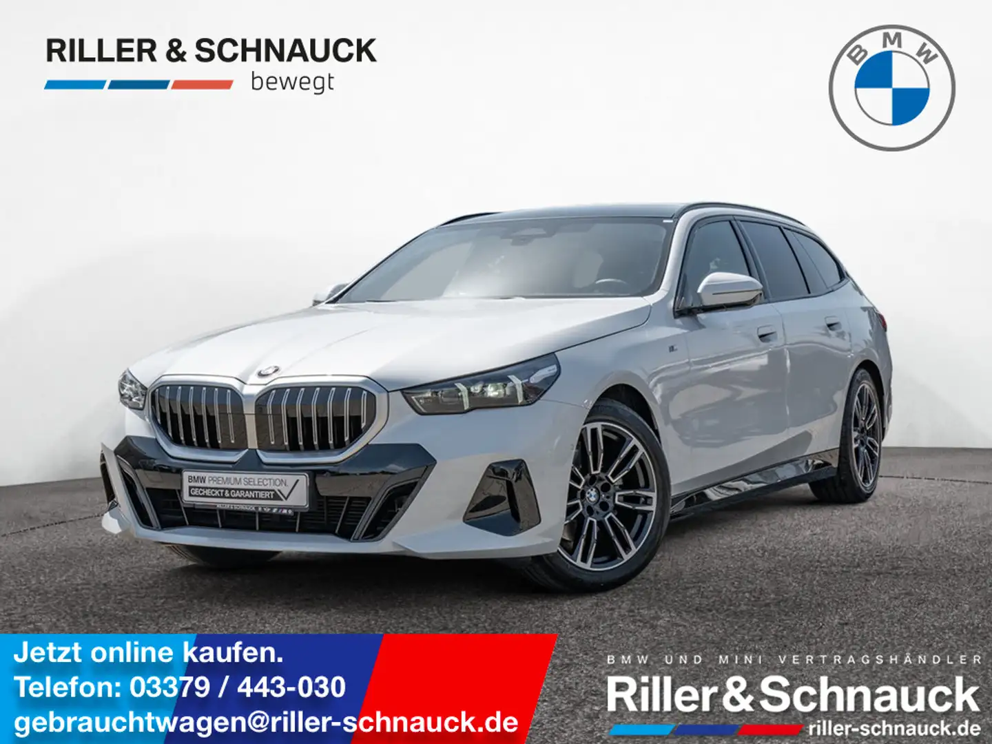 BMW 520 d Touring M-Sport 360°+PANO+H/K+AHK+MEM+HU Weiß - 1