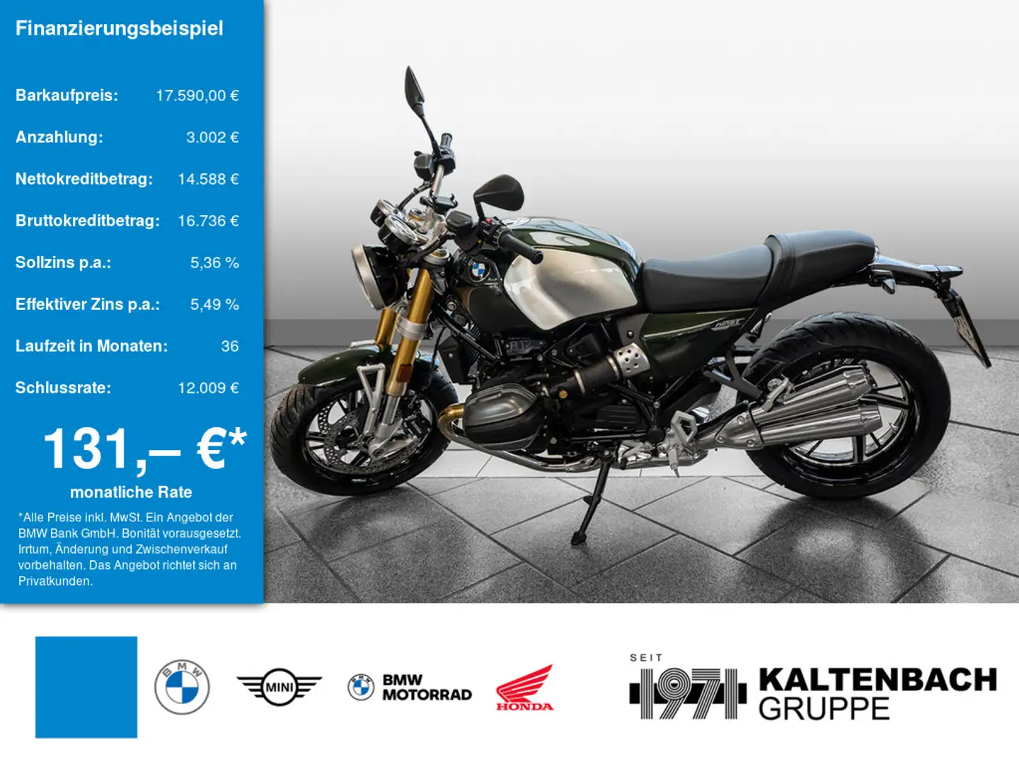 BMW R 12 nineT KOMFORT-P. GRIFFHEIZUNG LED Zelená - 1