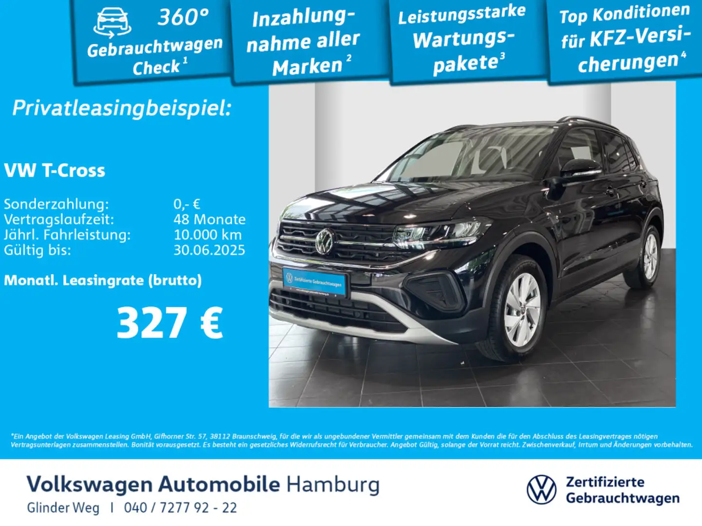 Volkswagen T-Cross 1.0 TSI DSG Life Rückfahrkamera Ganzjahr Noir - 1