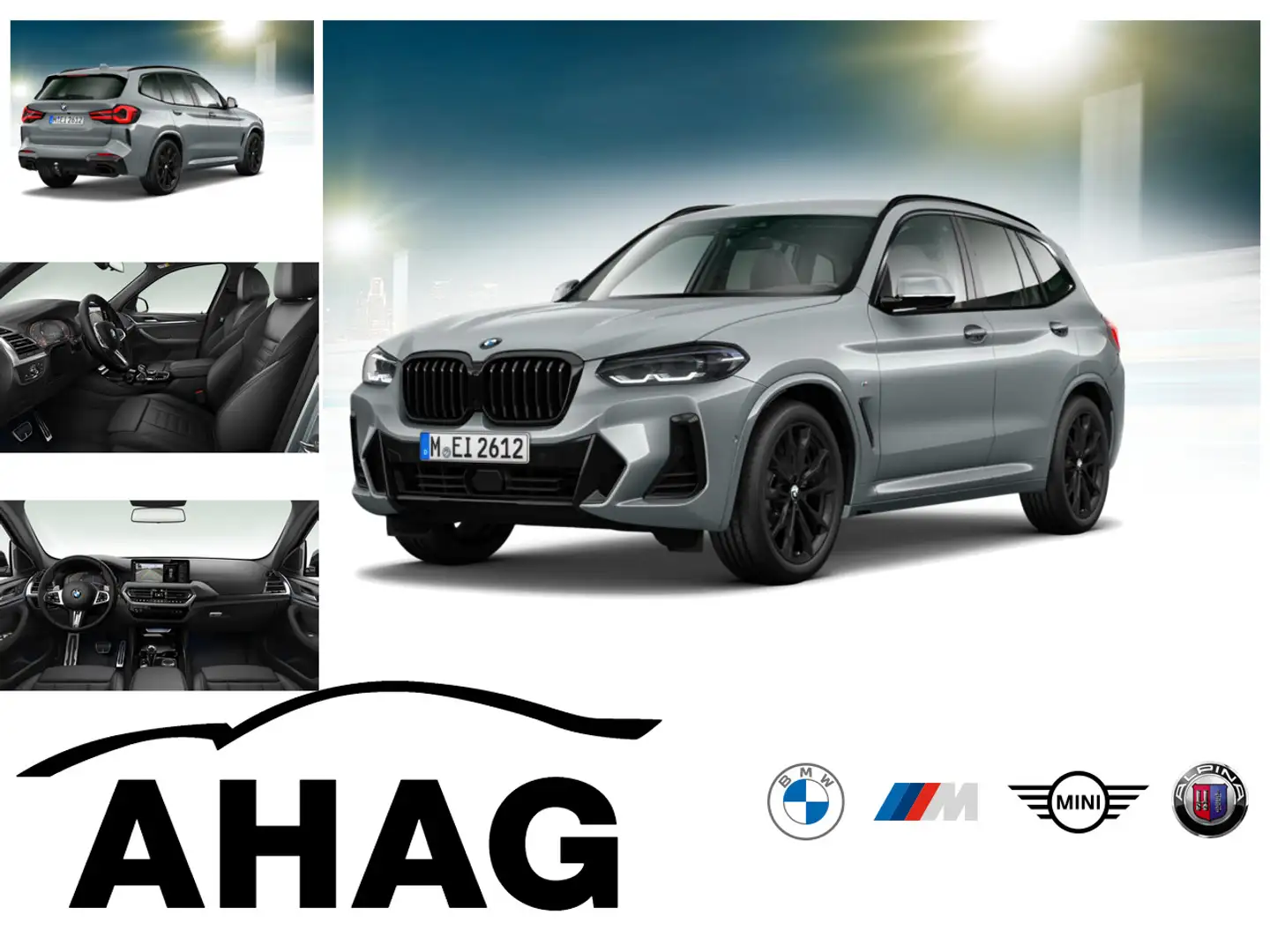 BMW X3 xDrive20d AT Navi Tempom.aktiv Bluetooth PDC MP3 S Grau - 1