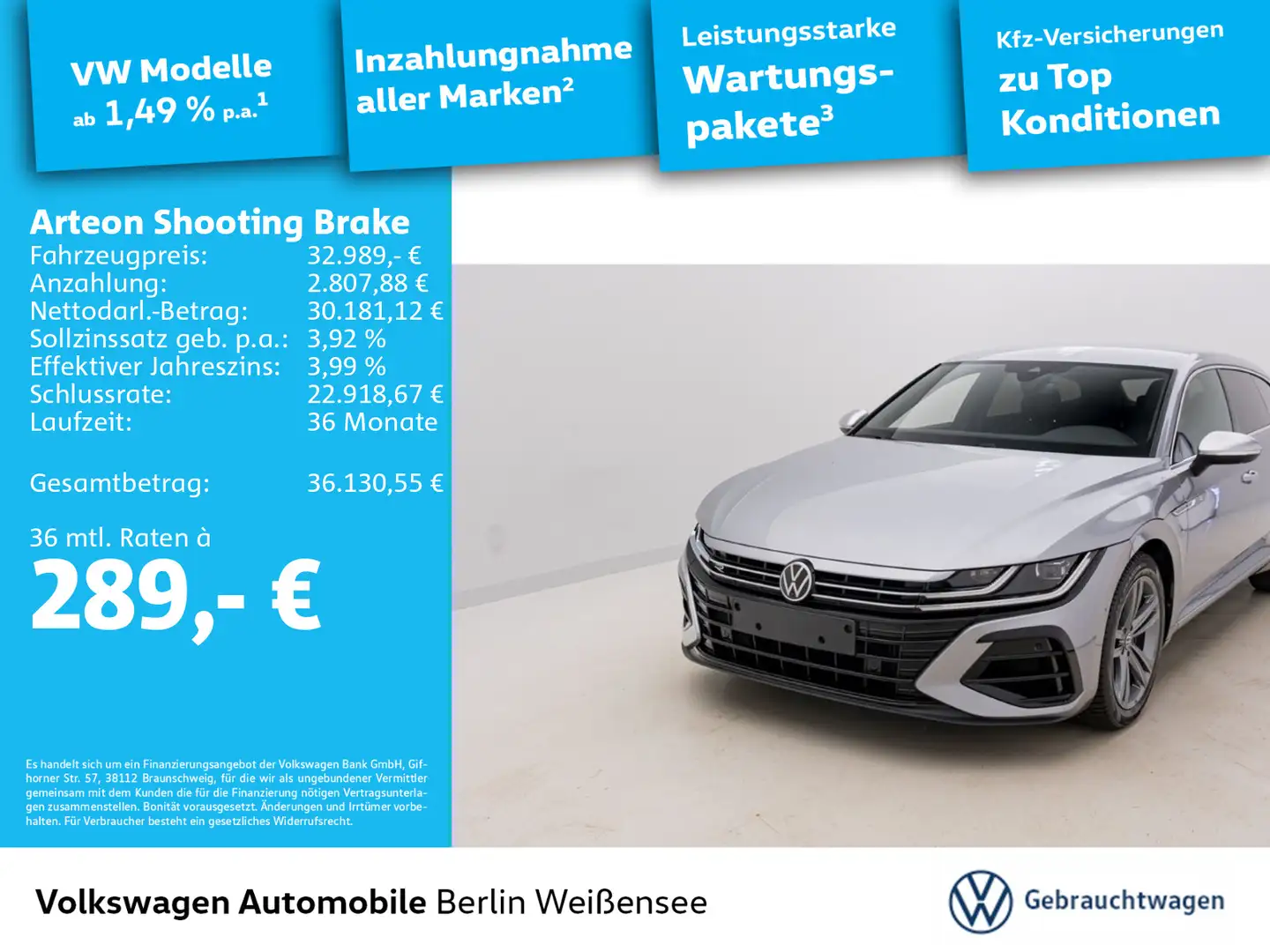 Volkswagen Arteon Arteon R Shooting Brake 2.0 TSI*4M*360°*NAV*LED* Argento - 1