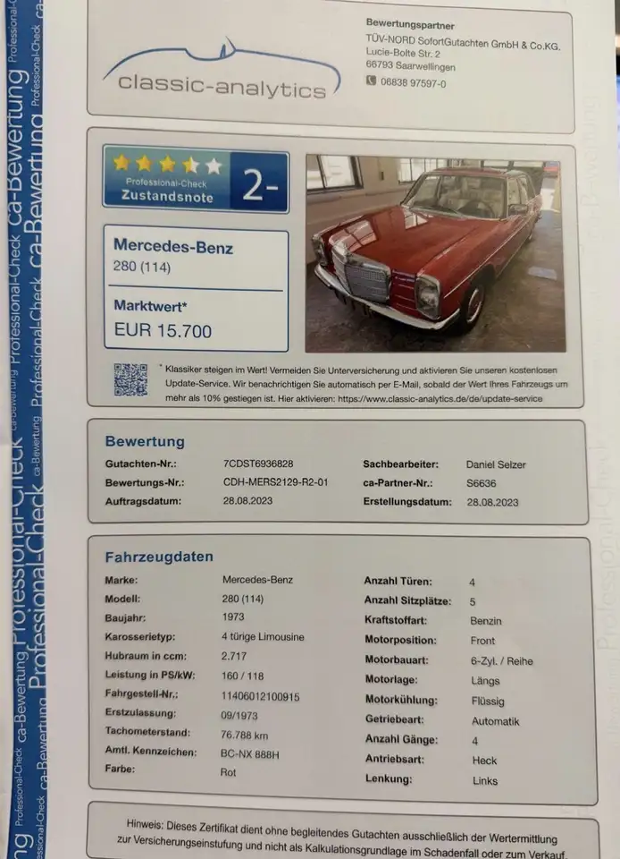 Mercedes-Benz 280 (W114) – Klassiker in Traumfarbe, foto 4