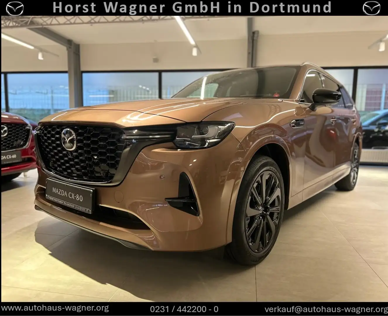 Mazda CX-80 Homura Plus 254 PS *Pano*Bose*Matrix*Leder*Neuwage Hnědá - 1