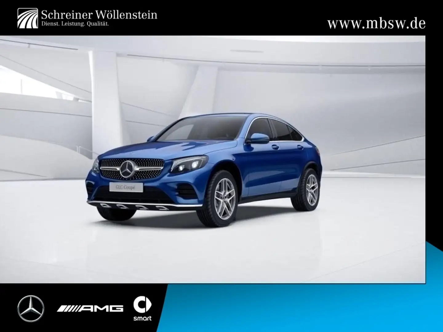 Mercedes-Benz GLC 350 d 4M Coupé *AMG*RKam*AHK*Distr*Ambi*EDW* Niebieski - 1