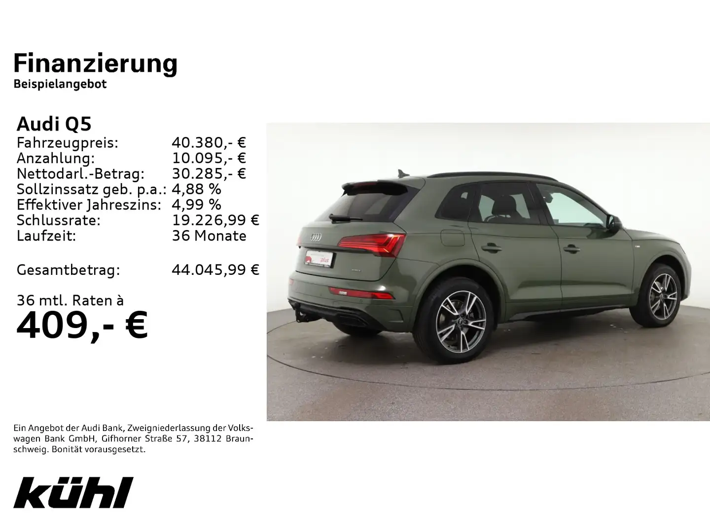 Audi Q5 40 TDI Q S tronic S line LED/Standhzg./Navi/A Grün - 2
