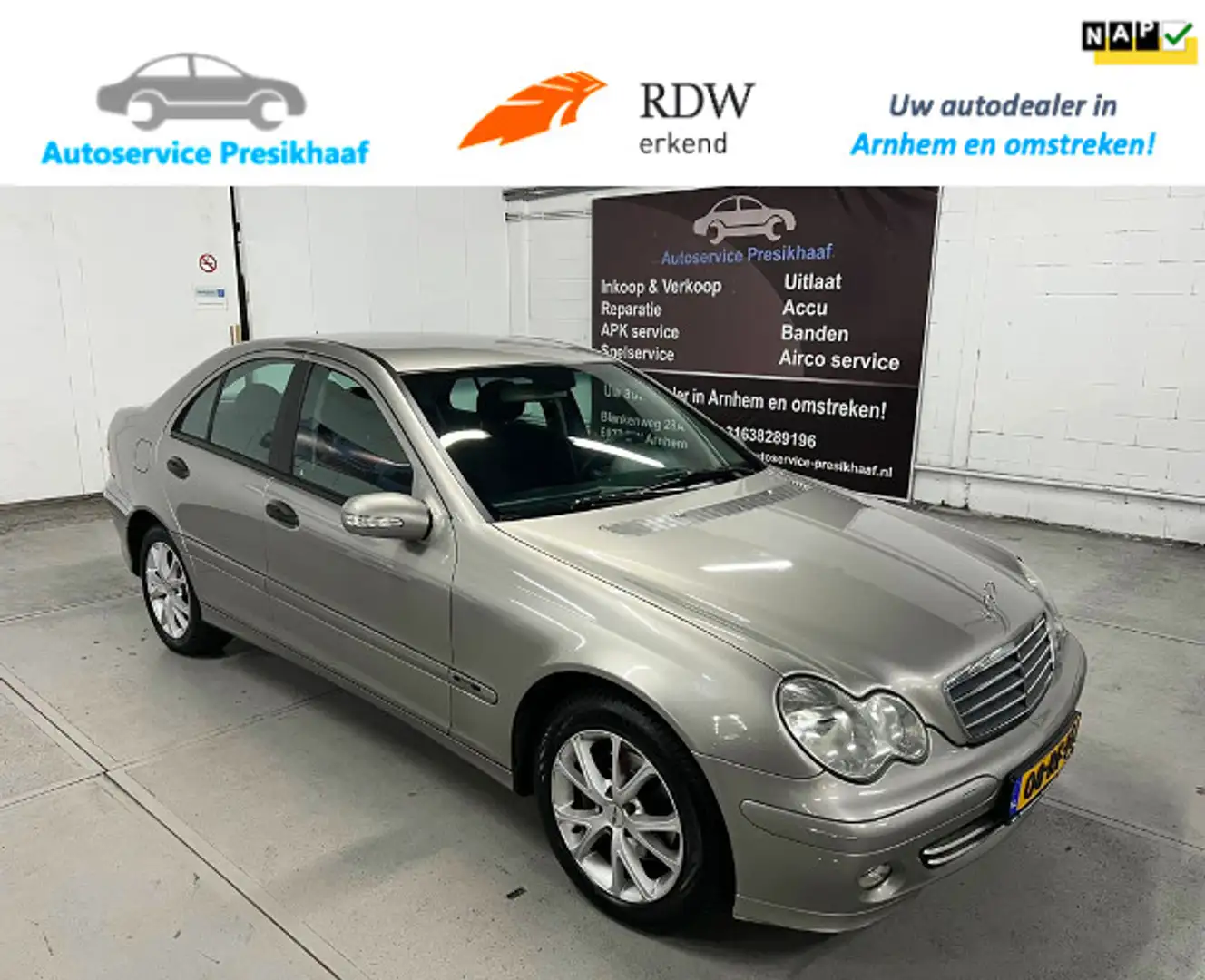 Mercedes-Benz C 180 K. Classic ECC / NAP / NAVIGATIE Gris - 1