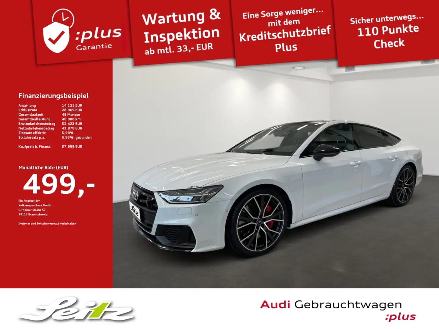 Audi S7 Sportback 3.0 TDI quattro *AHK*HEAD-UP*LASER*PANO* Bílá - 1