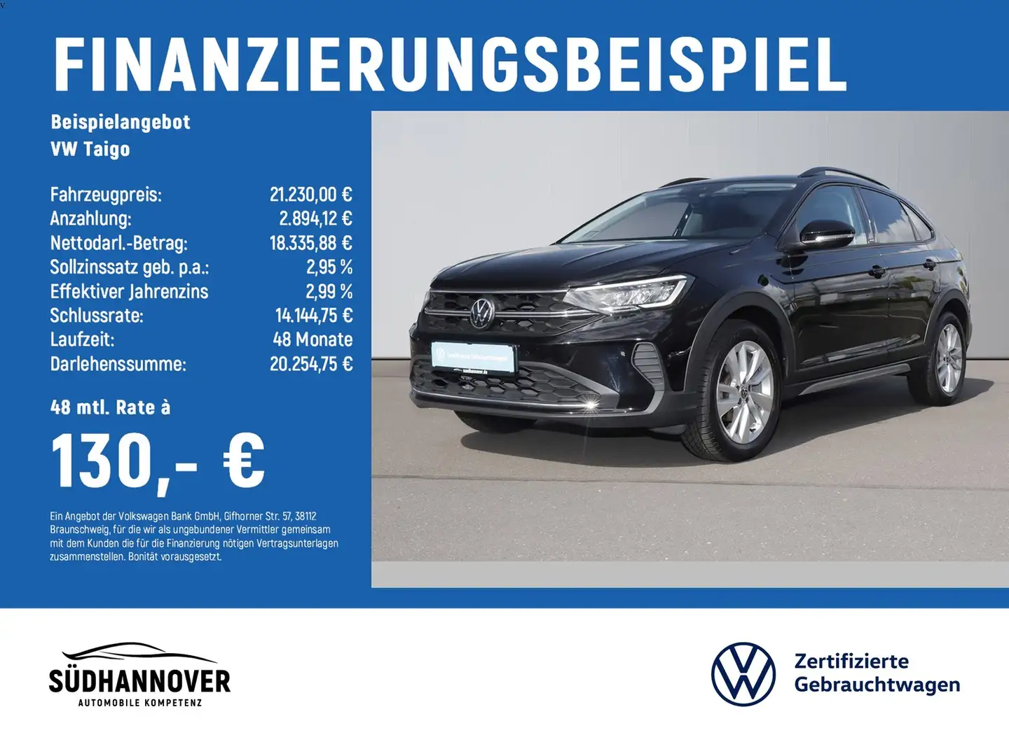Volkswagen Taigo Move 1.0 TSI LED+CLIMA+SHZ+PDC+KAMERA Schwarz - 2