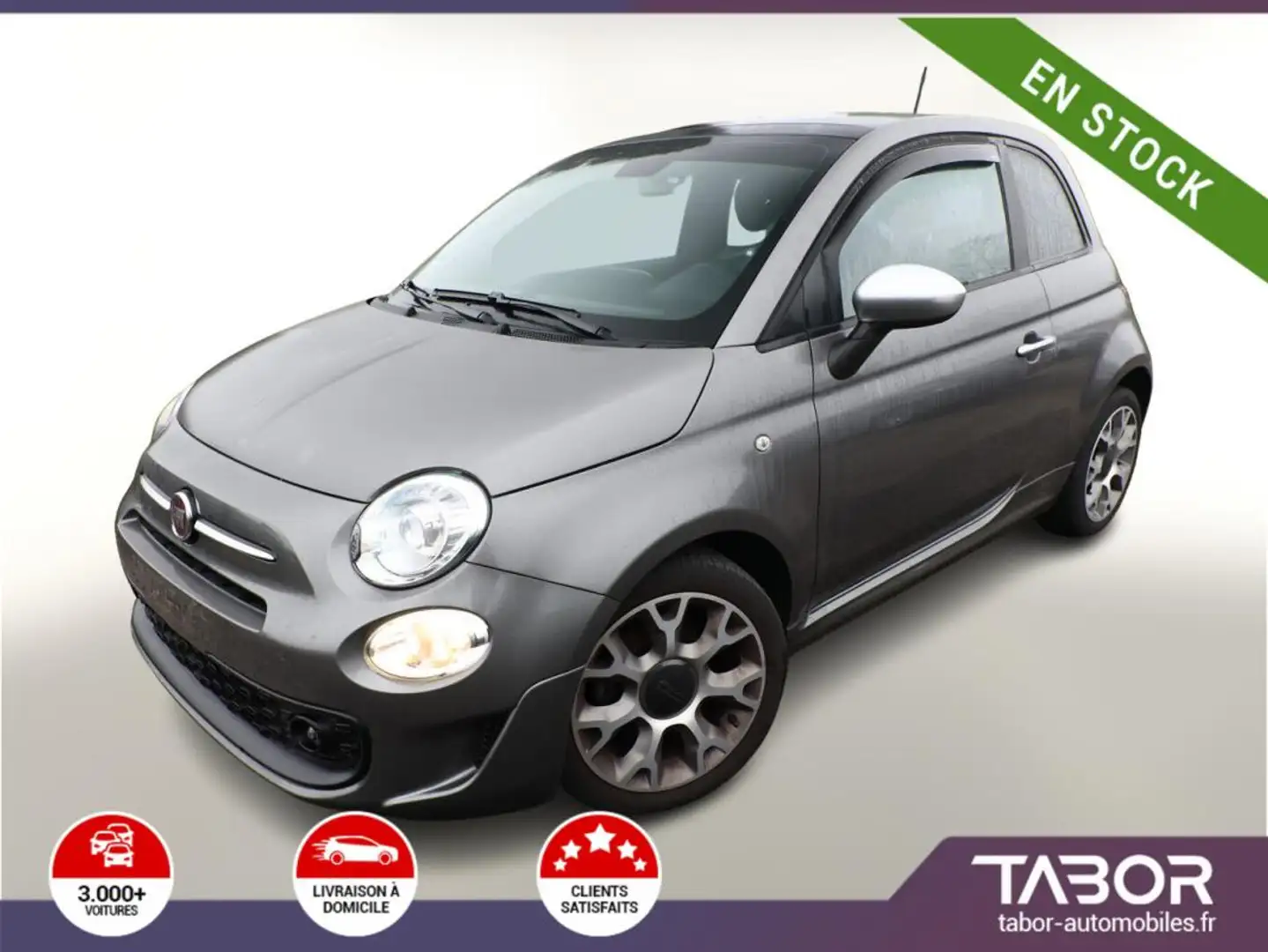 Fiat 500 0.9 TwinAir 85 RockStar Pano GPS PDC Gris - 1