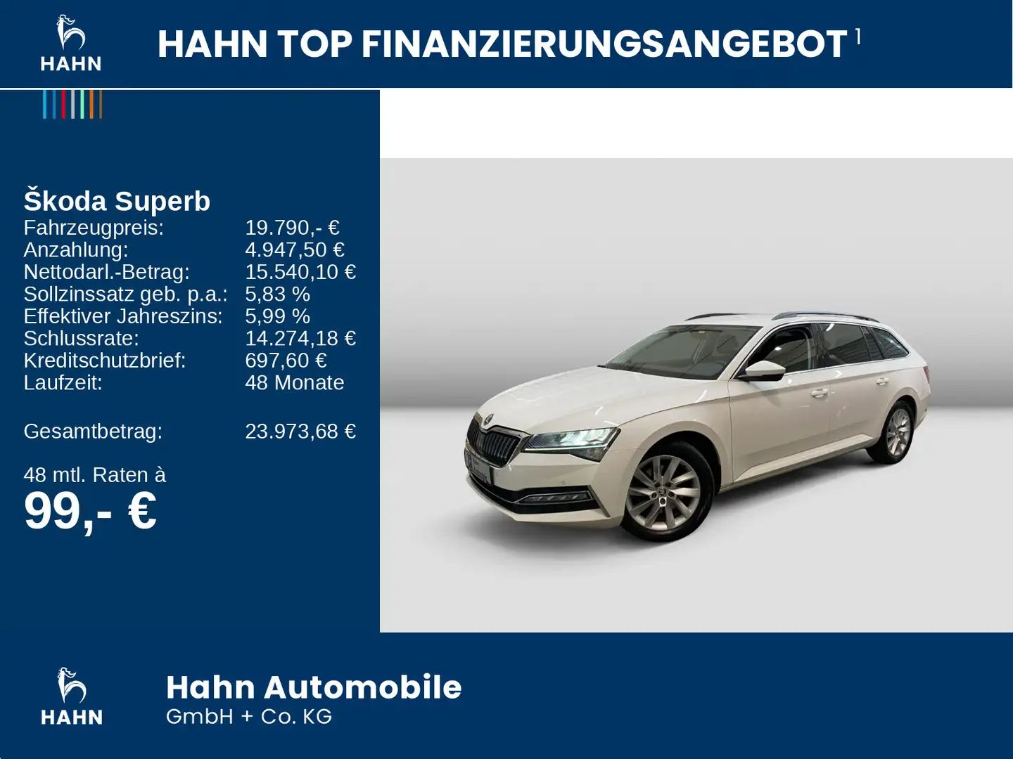 Skoda Superb Combi 1.4TSI DSG Ambition iV DCC Standhei Blanc - 2