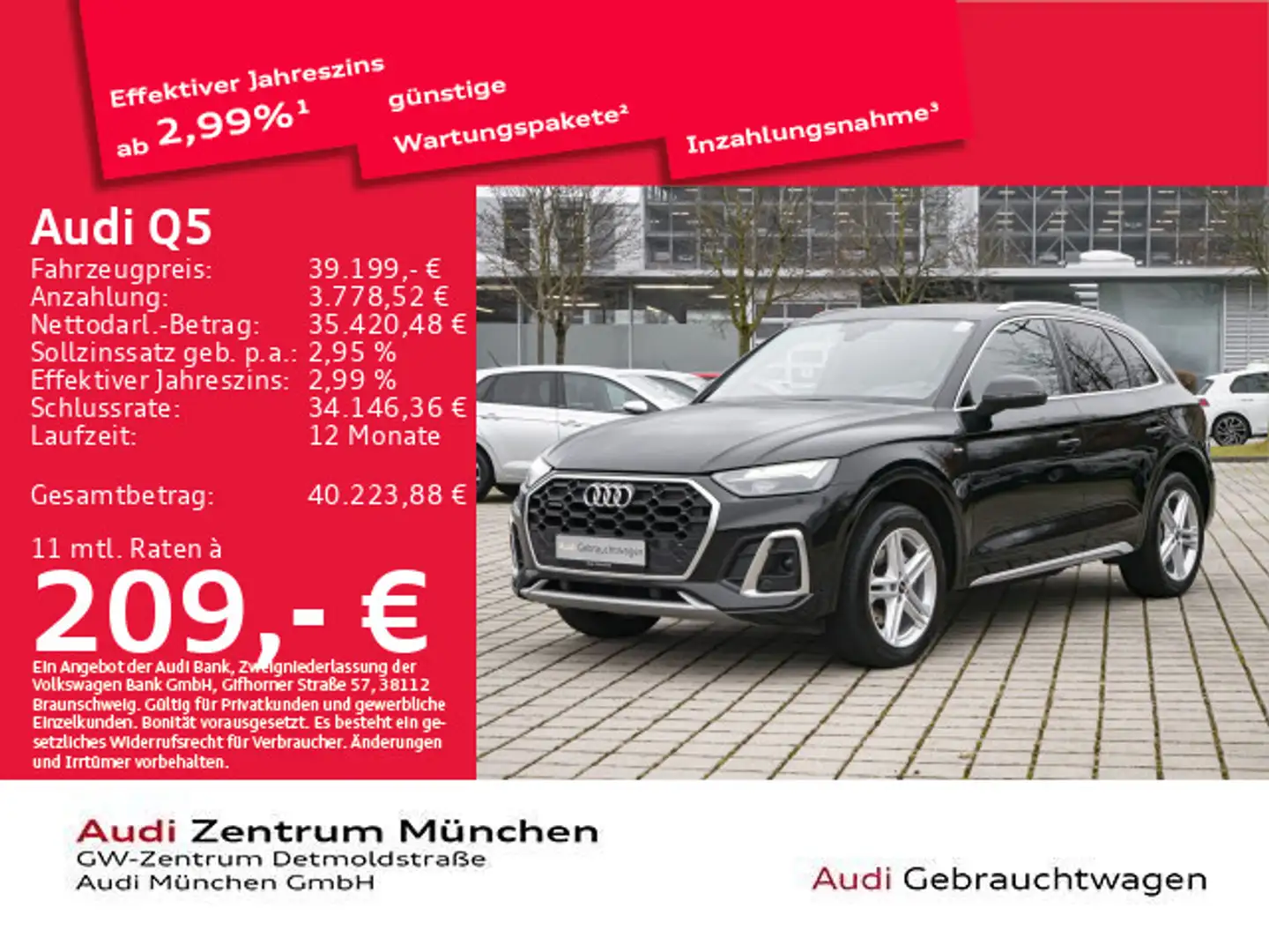 Audi Q5 40 TDI qu. S tronic 2 x S line AHK/Virtual+/K Schwarz - 1