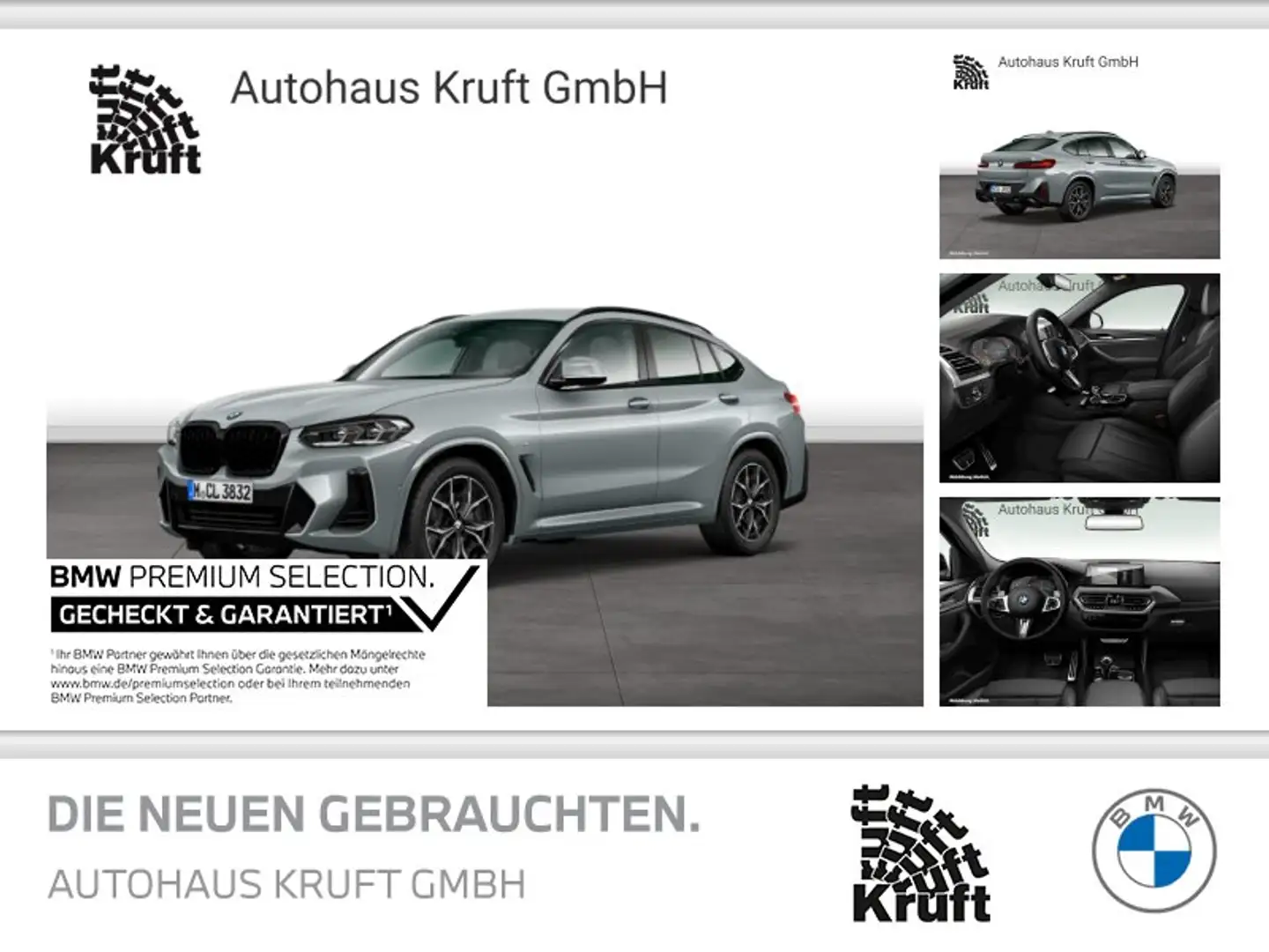 BMW X4 xDrive20d M SPORT+NAVI+AHK+KAMERA+SITZHZ+LED Grau - 1