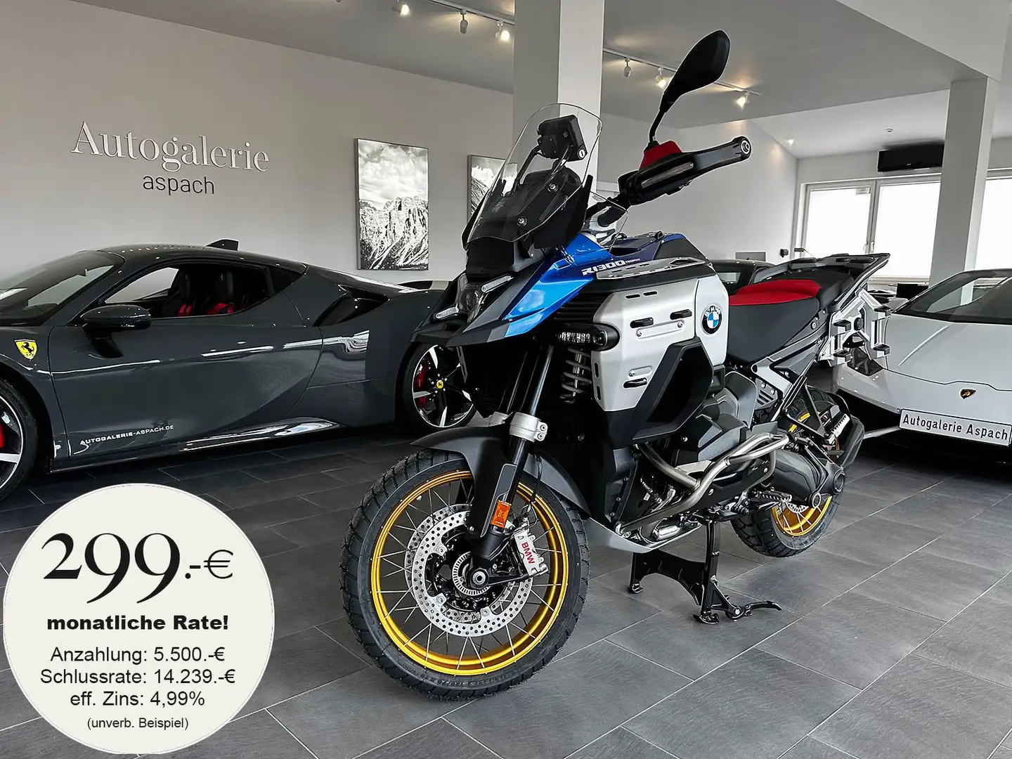 BMW R1300 GS Adventure alle 4 Pakete|Akrapovic|NEU Albastru - 1