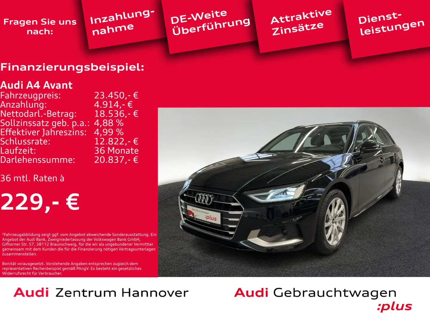 Audi A4 Advanced 35 TDI Pano Navi Sportsitze LE Schwarz - 2