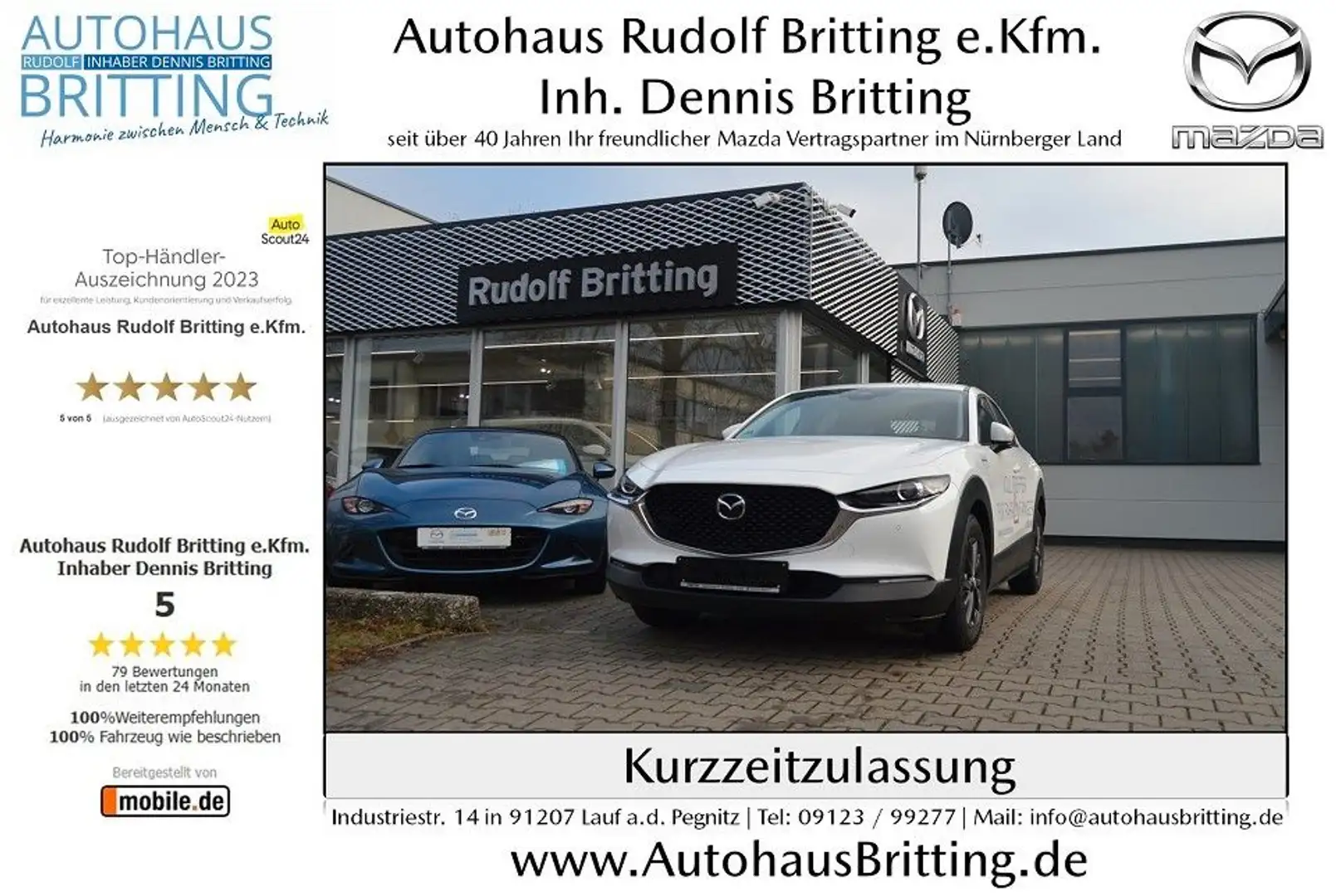 Mazda CX-30 SKYACTIV Benzin 140PS 6AG Centre-line Navi Bílá - 1