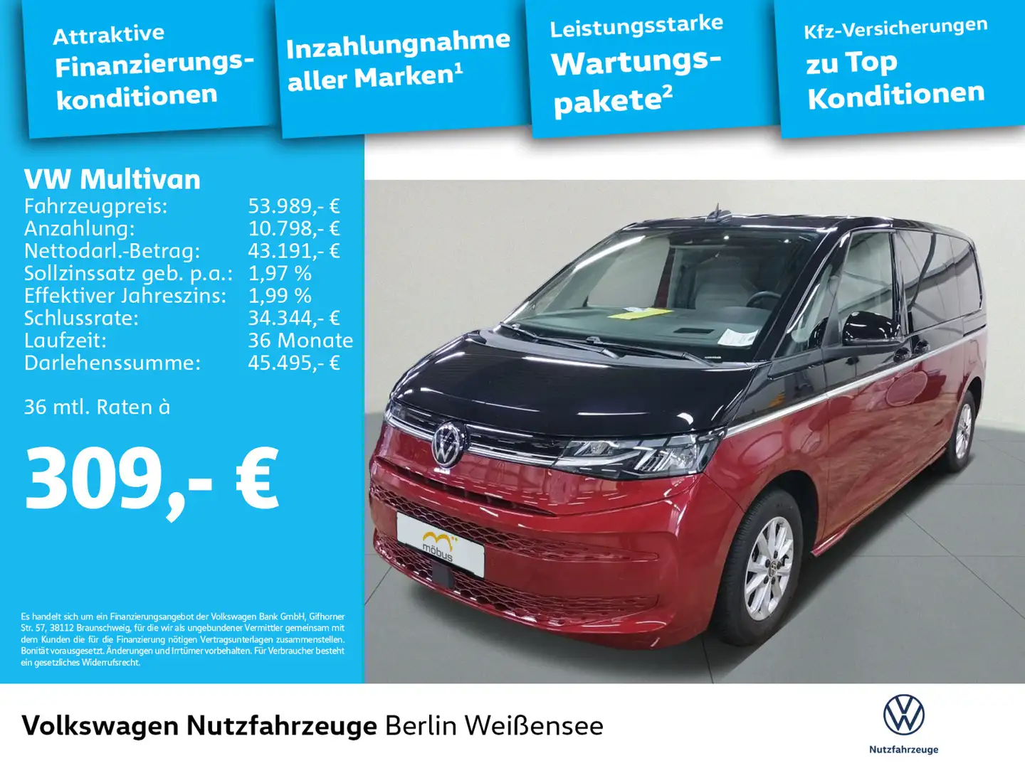 Volkswagen T7 Multivan T7 Multivan Life TDI DSG*AHK*APP*HUD*LED*DSG* Rot - 2