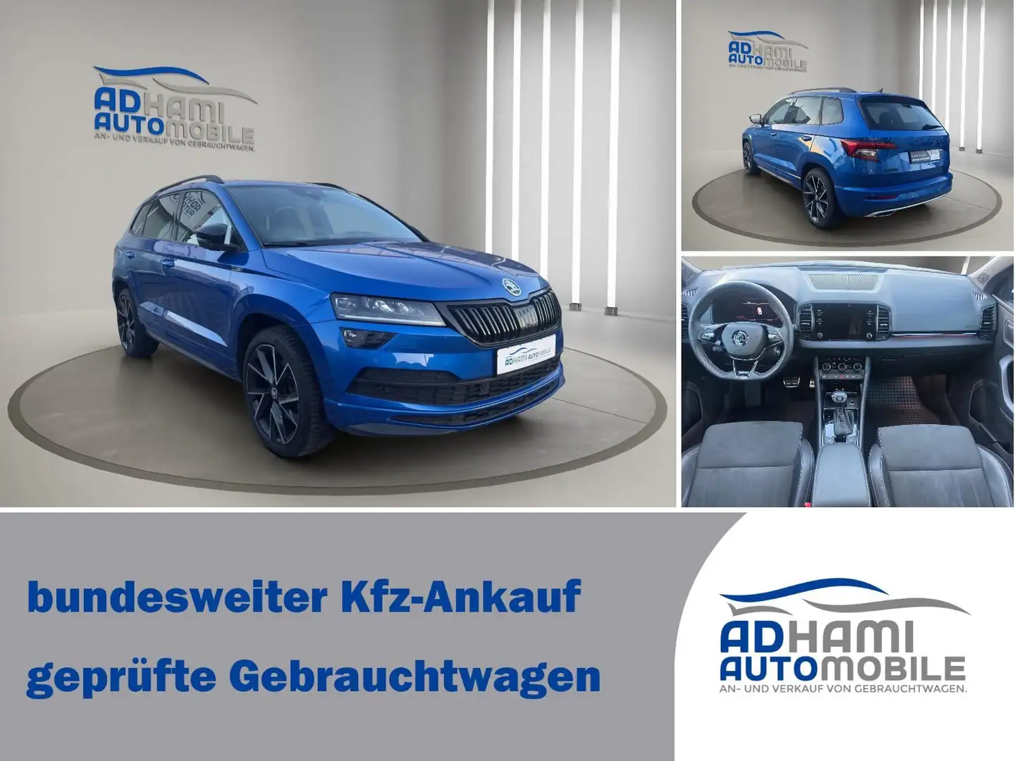Skoda Karoq Sportline 4x4/PANO/LED/CAM/ALCANTARA/ACC! Bleu - 2