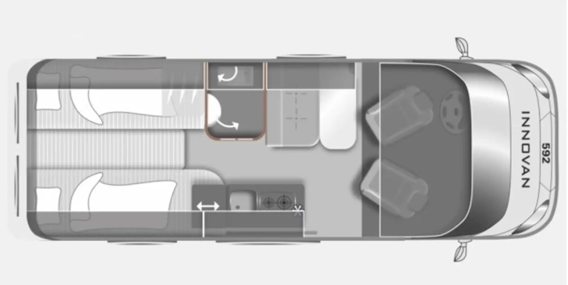 LMC Innovan 592 Längsbetten Rahmenfenster Klima Grigio - 2