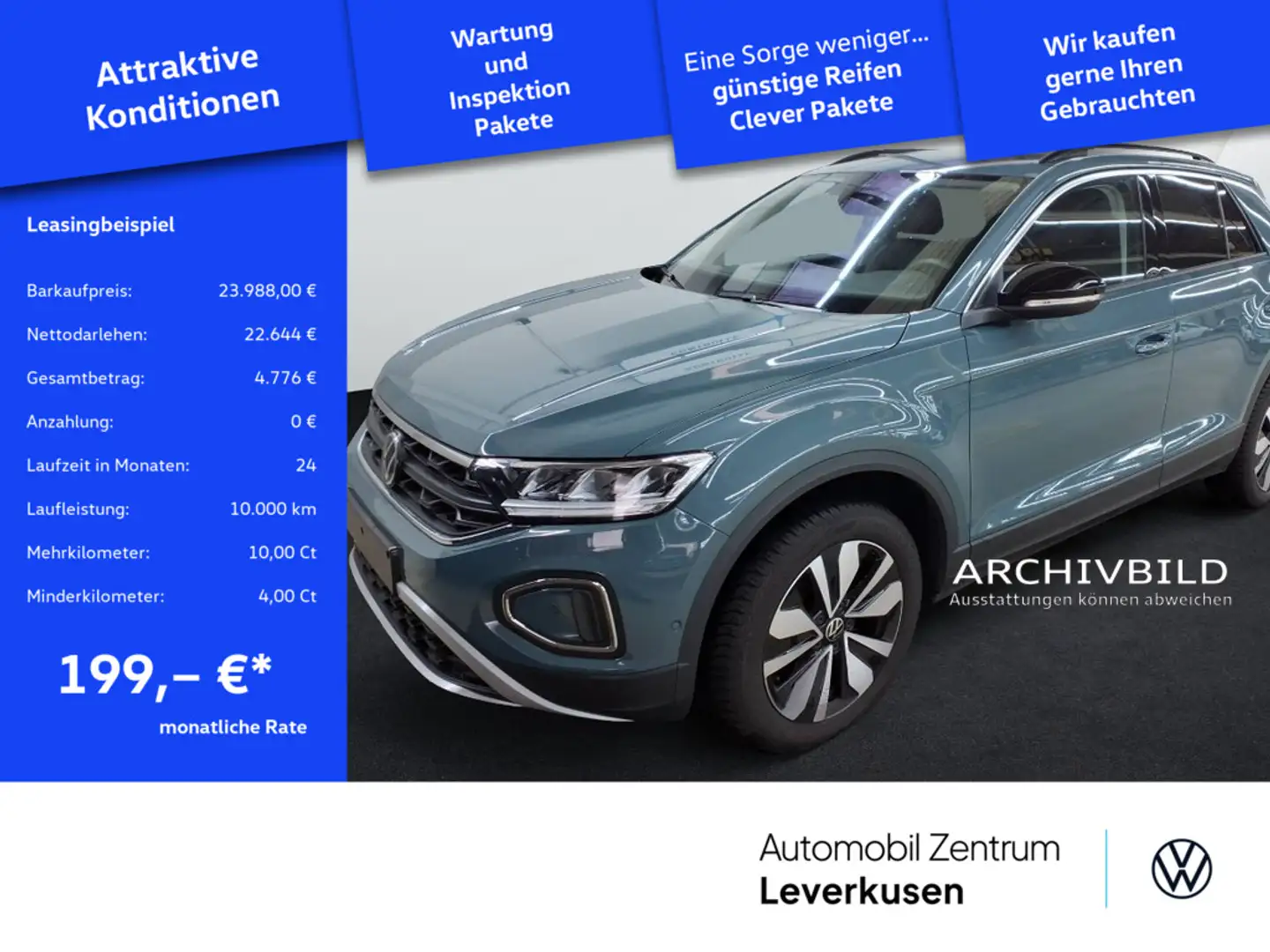 Volkswagen T-Roc Goal NAVI VIRT ACC CARPLAY SHZ LED Blau - 1