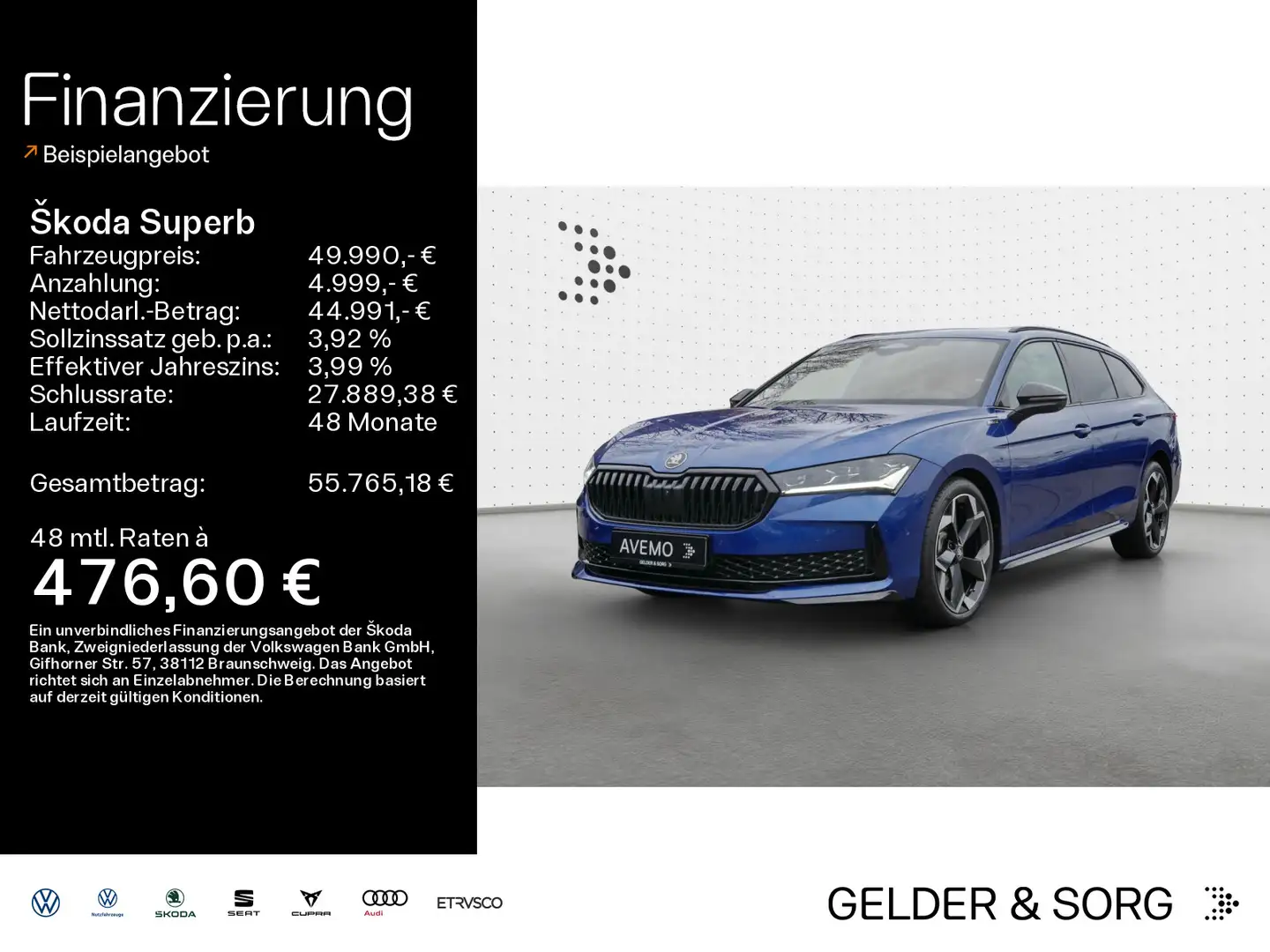Skoda Superb Combi Sportline 2.0 TDI AHK*Matrix*HuD Blau - 1
