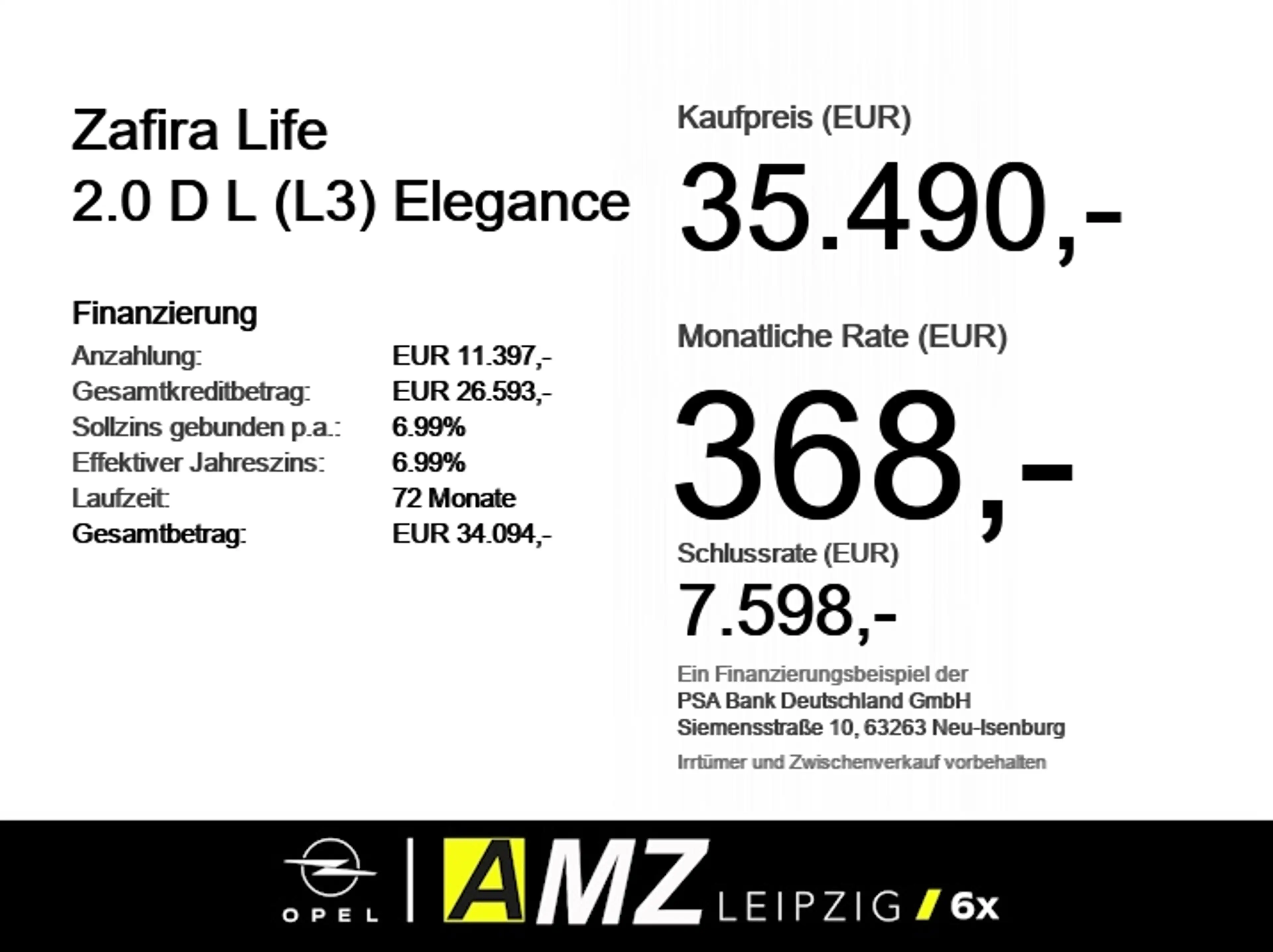 Opel Zafira Life 2.0 D L (L3) Elegance *7-Sitzer* — photo 6
