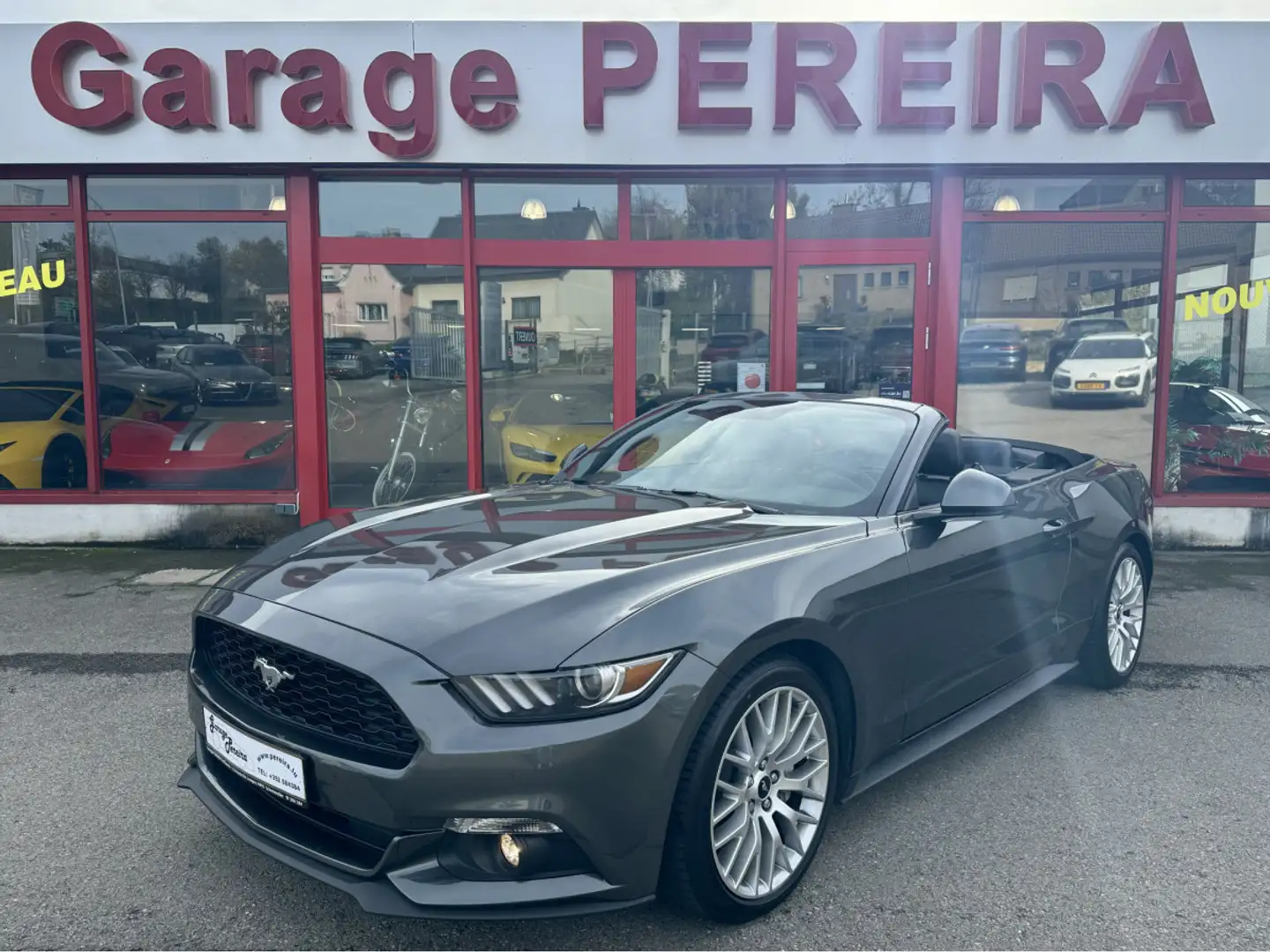 Ford Mustang 2.3 ECOBOOST CABRIO EUROPA Model COC AUTO 1 Hand Gris - 2