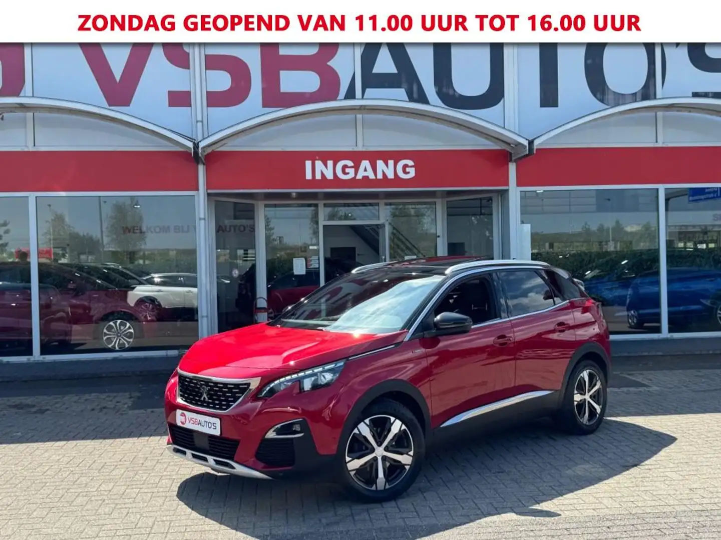 Peugeot 3008 1.2 PURETECH 130PK GT-LINE PANO-DAK TREKHAAK NAVI Rood - 1