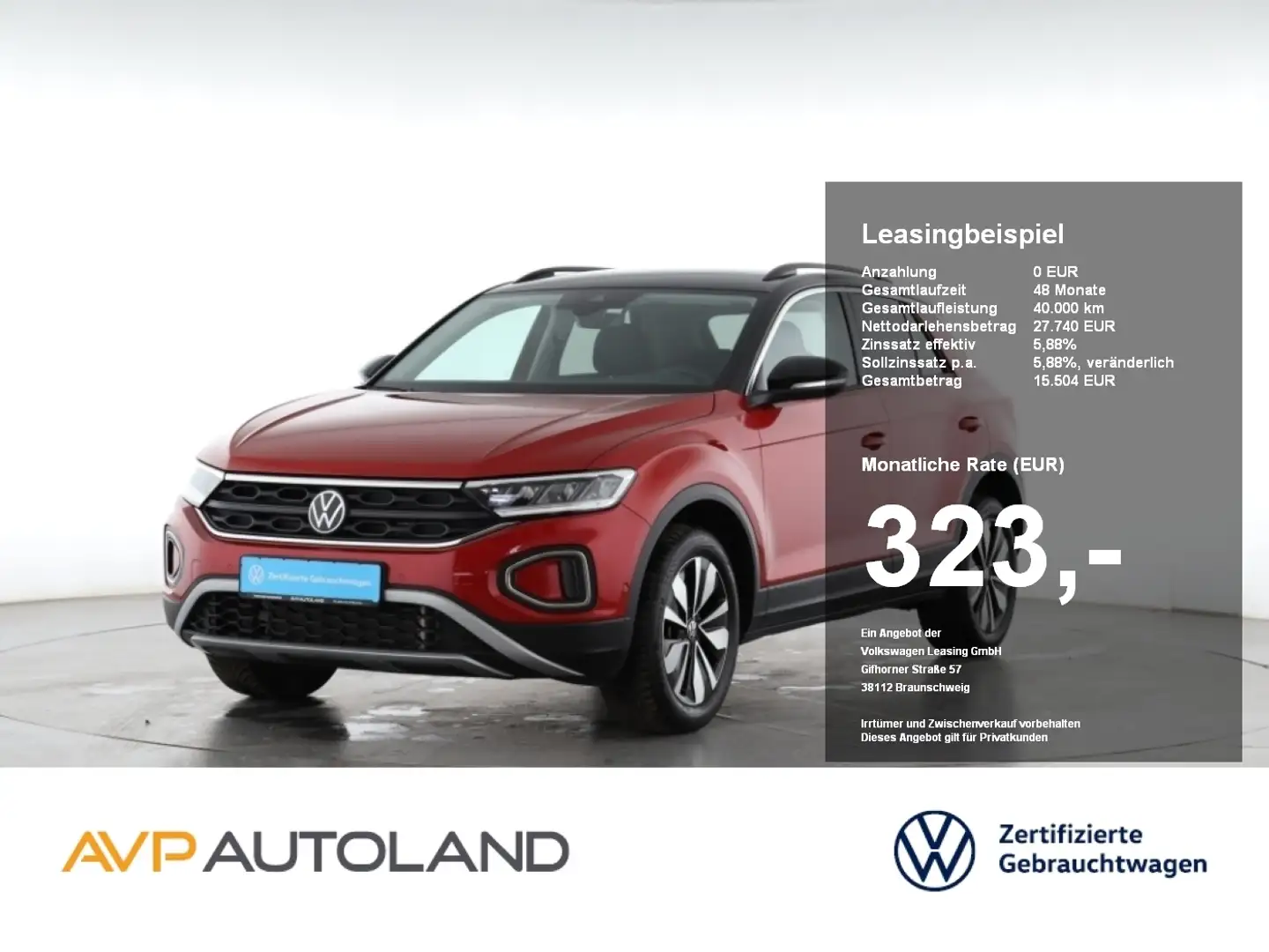 Volkswagen T-Roc 1.5 TSI DSG MOVE | STANDH. | NAVI | LED | Rot - 1
