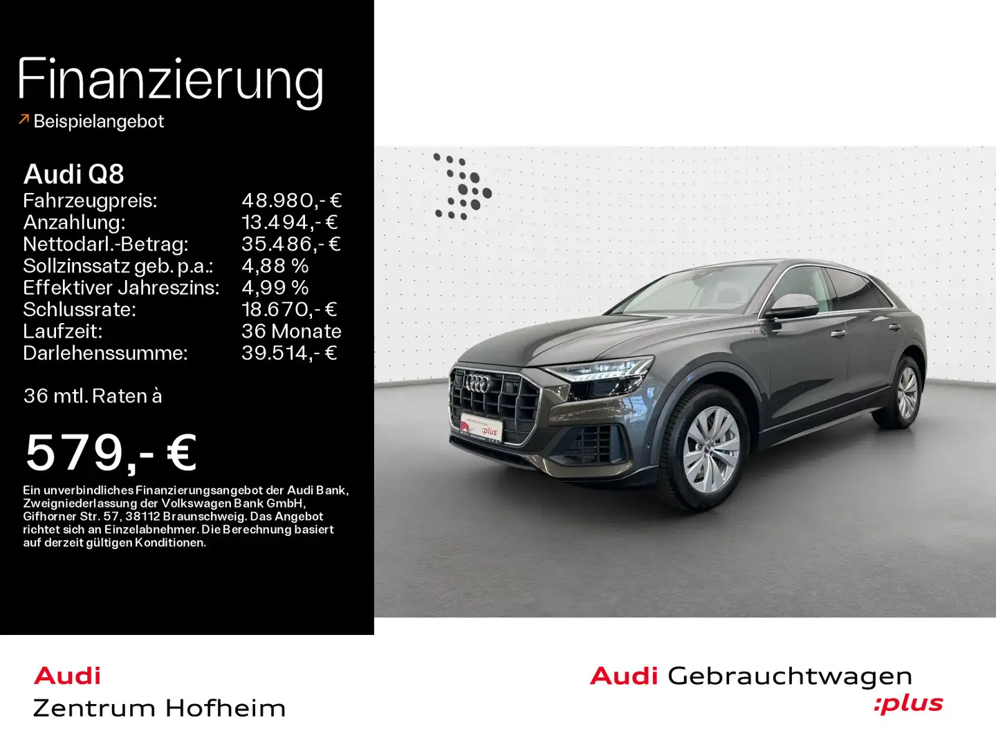 Audi Q8 55 TFSIe qu tip*Air*Matrix*Virtual*Navi*Kamer Szürke - 1