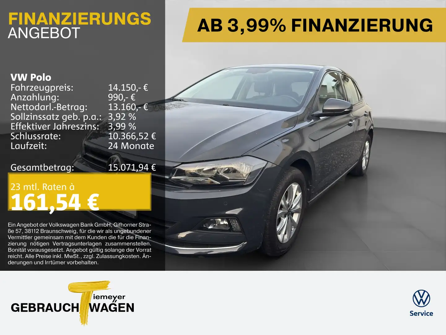 Volkswagen Polo 1.0 TSI HIGHLINE LM15 CLIMATRONIC SITZHEIZU Grau - 1