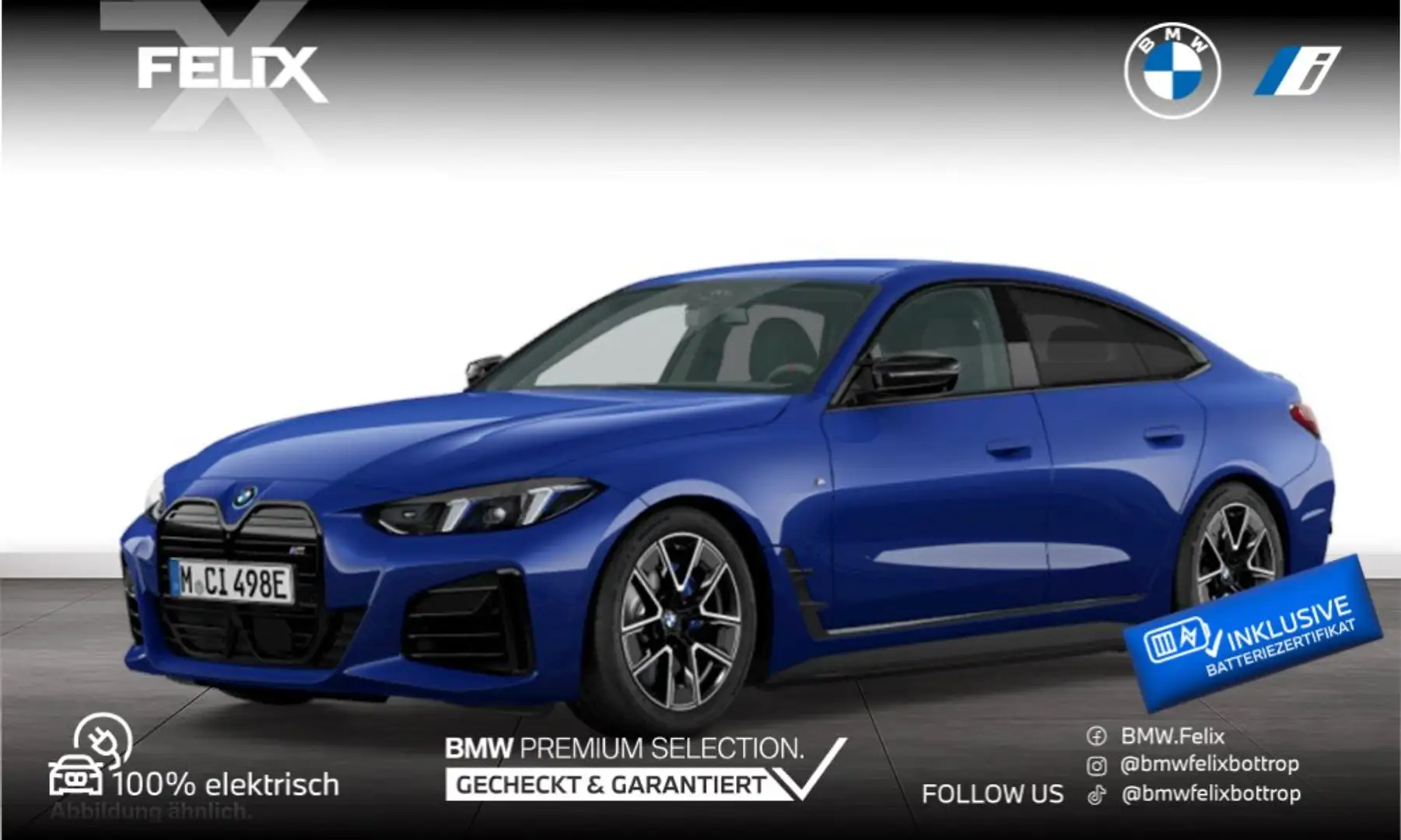 BMW i4 M50 xDrive+M SPORTPAKET+ANH.KUPPLUNG+MEMORY+LIVE C Blau - 1
